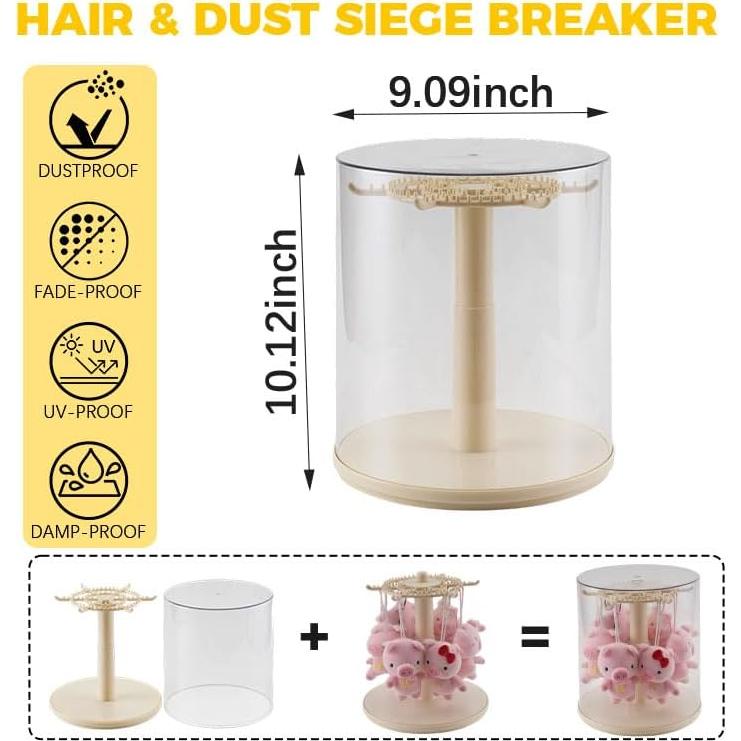 Caja de Exhibición Rotativa Acrílica 360° con 6 Ganchos