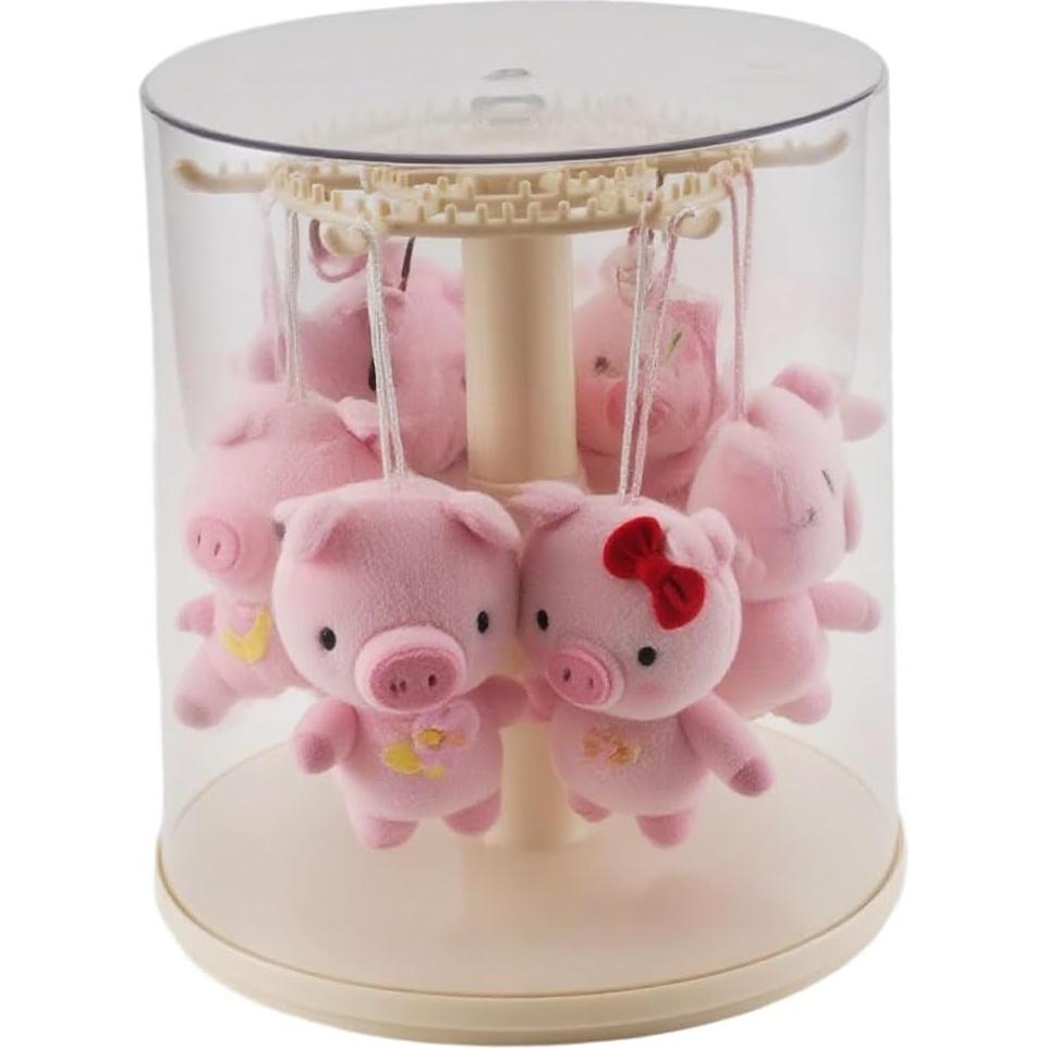 Caja de Exhibición Rotativa Acrílica 360° con 6 Ganchos