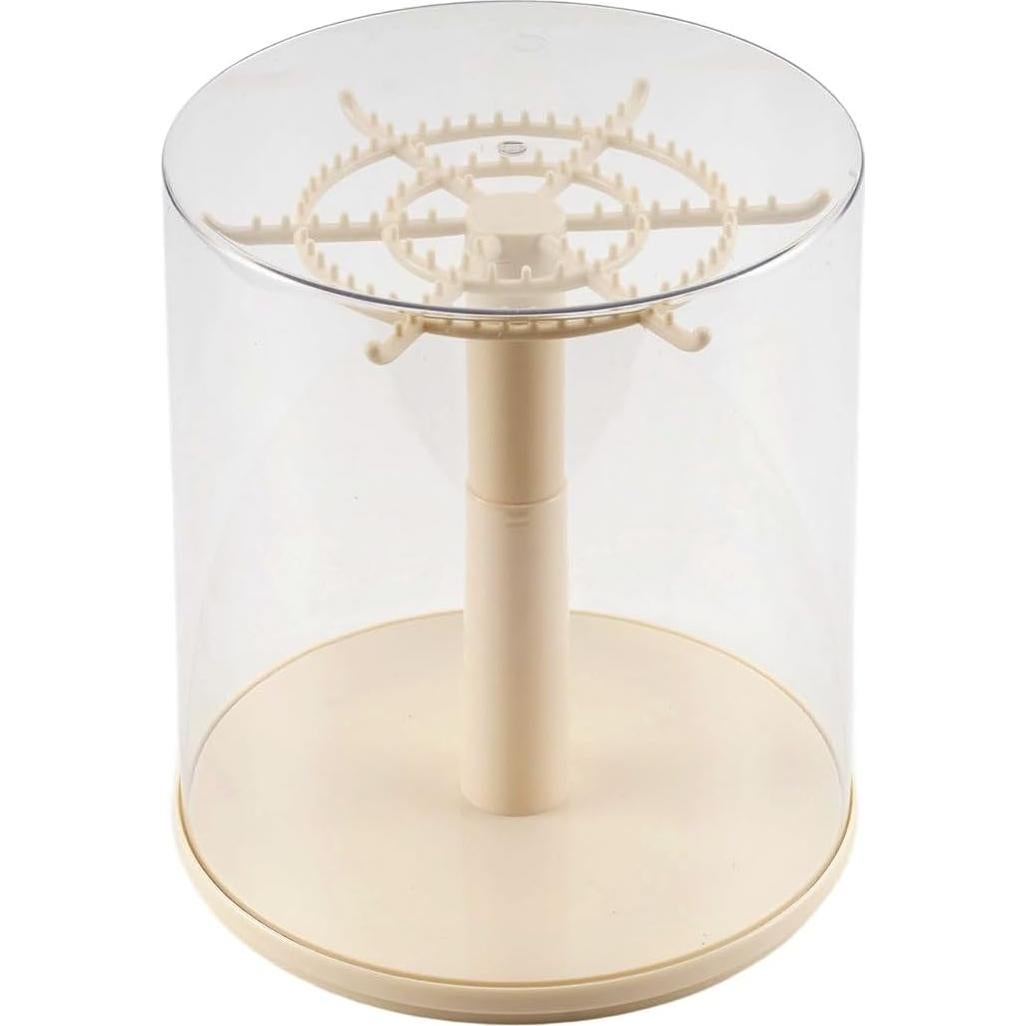 Caja de Exhibición Rotativa Acrílica 360° con 6 Ganchos