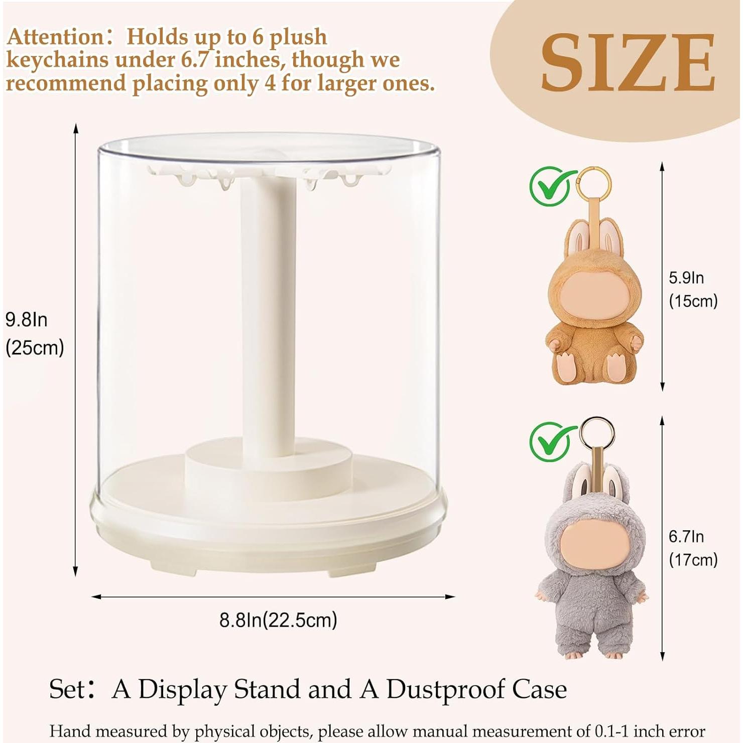 Estuche de Exhibición Giratorio Arefen para Llaveros de Peluche 24.9 cm