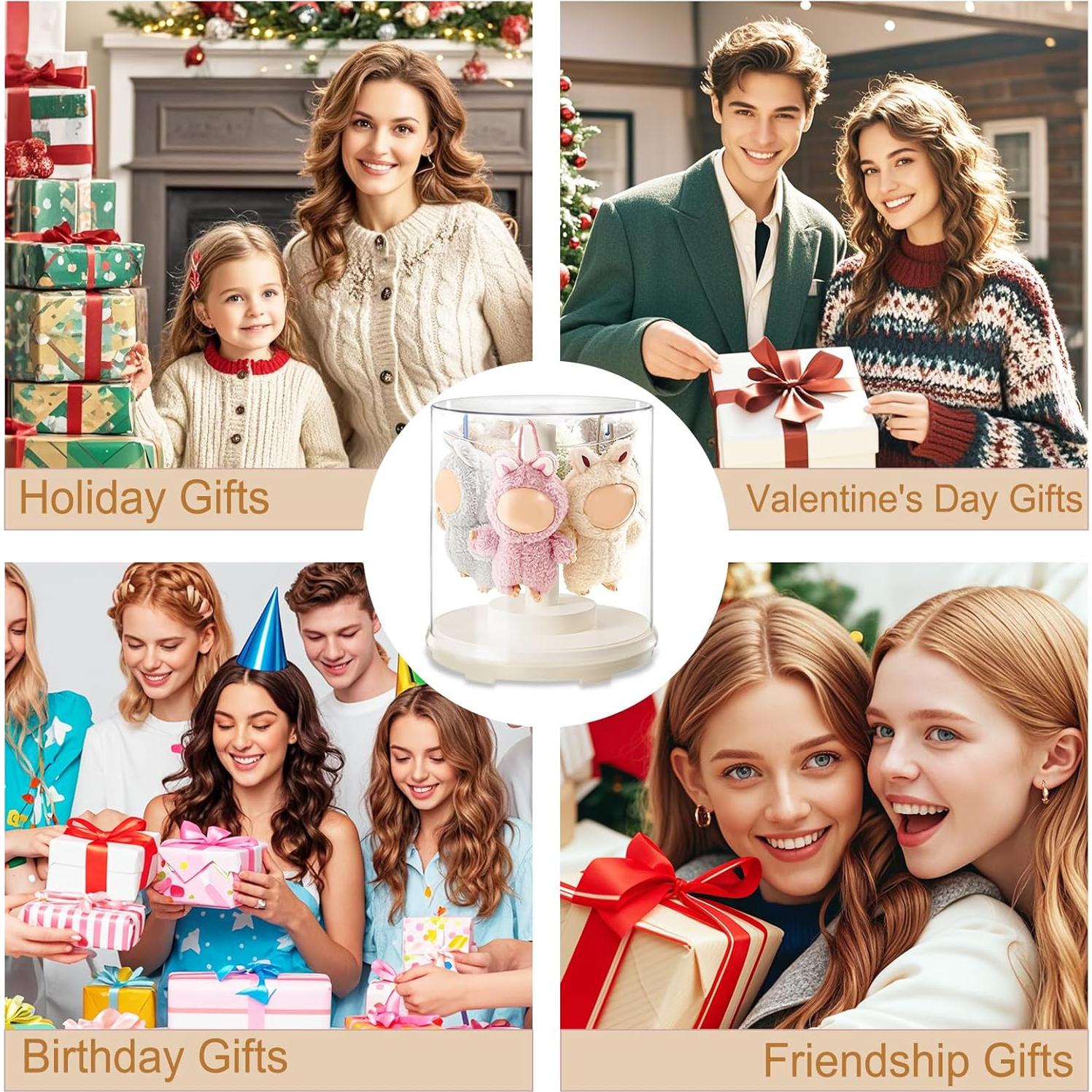 Estuche de Exhibición Giratorio Arefen para Llaveros de Peluche 24.9 cm