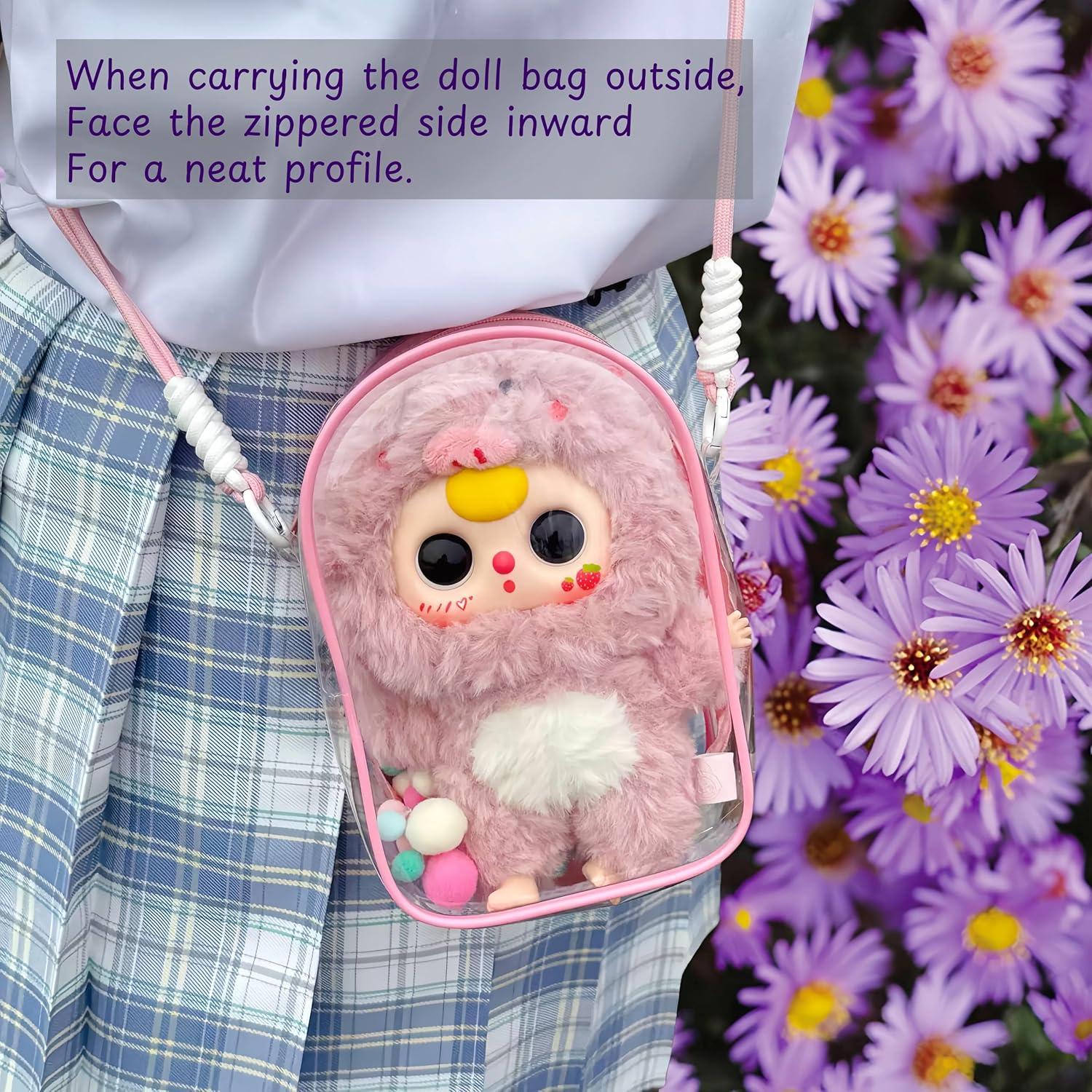 Funda Protectora para Muñecas de Peluche Rosa - Estuche PVC