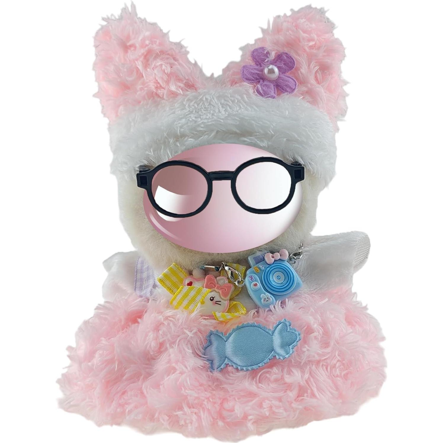 Conjunto de Vestido Rosa para Muñecas Labubu con Accesorios