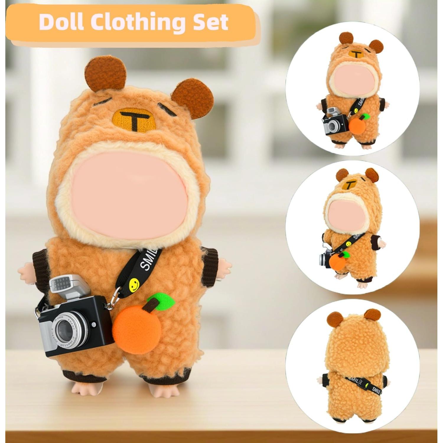 Conjunto de Ropa para Muñeca 17cm Coruja 3 Piezas Oso Peluche