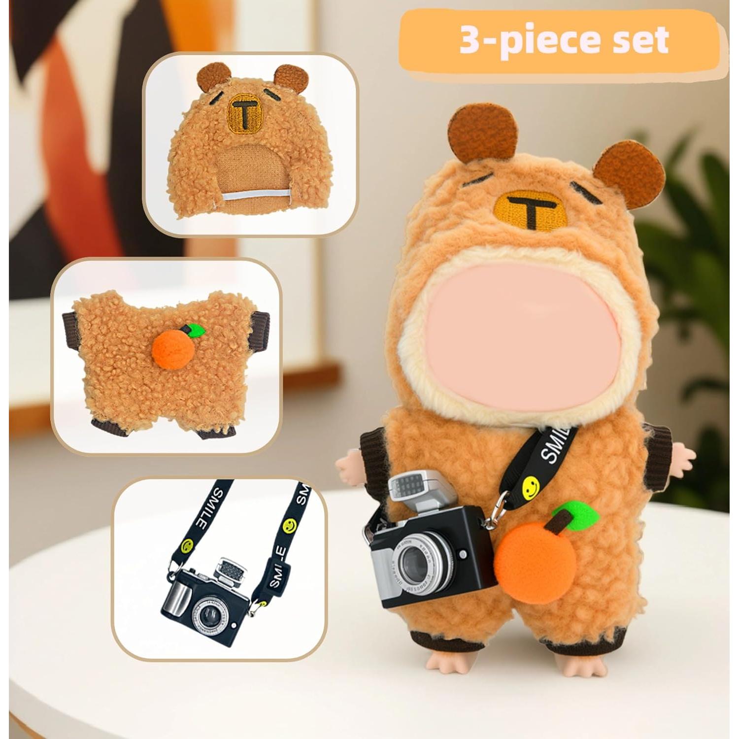 Conjunto de Ropa para Muñeca 17cm Coruja 3 Piezas Oso Peluche