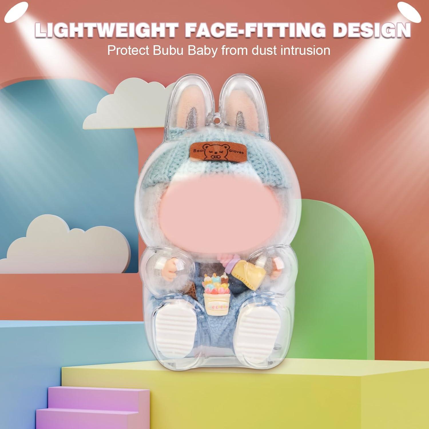 Funda Protectora Acrílica para Muñeca LABUBU Alta Clara