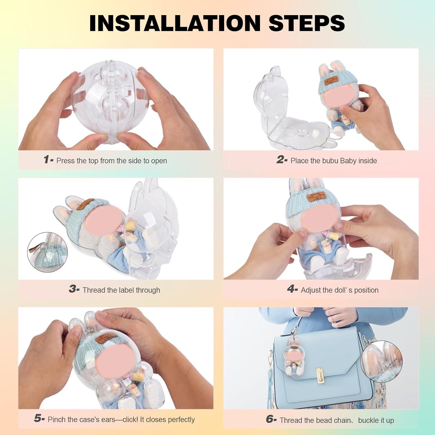 Funda Protectora Acrílica para Muñeca LABUBU Alta Clara