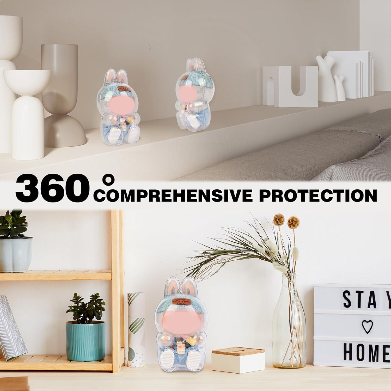 Funda Protectora Acrílica para Muñeca LABUBU Alta Clara