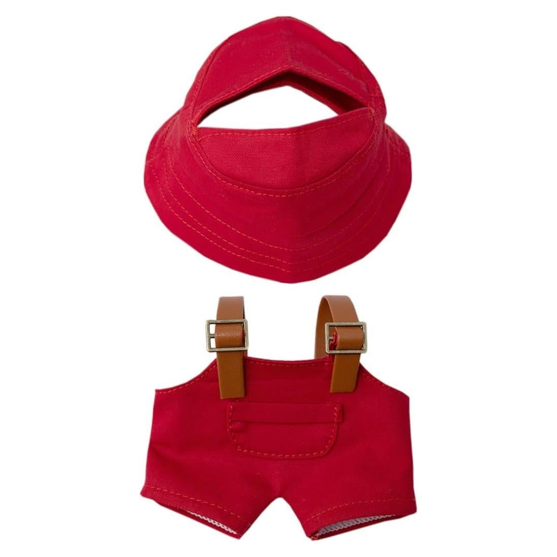 Conjunto de Ropa de Muñeca de Felpa Xyrmync 15-17cm Rojo