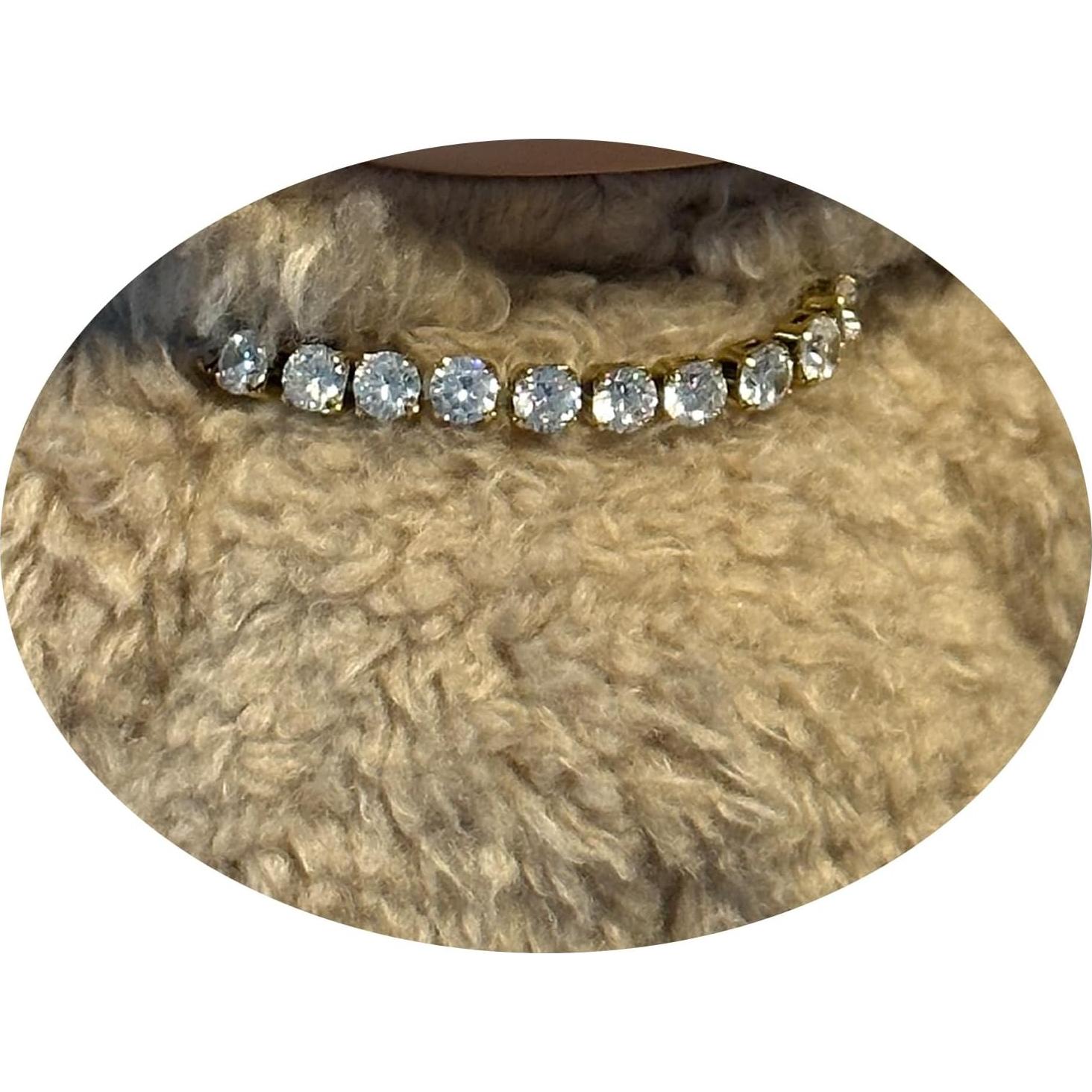 Collar de muñeca BOTVUG 17cm perlas doradas plateadas