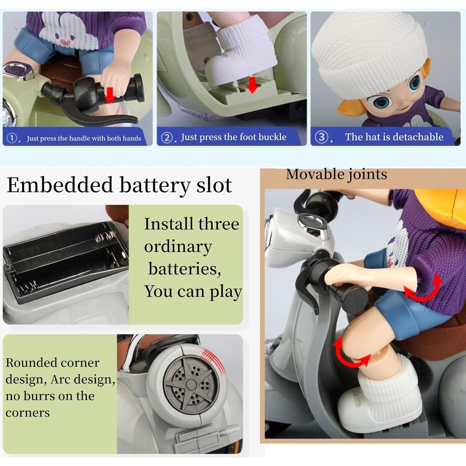 Juguete Scooter Labu Verde con Luz y Música - 20 cm