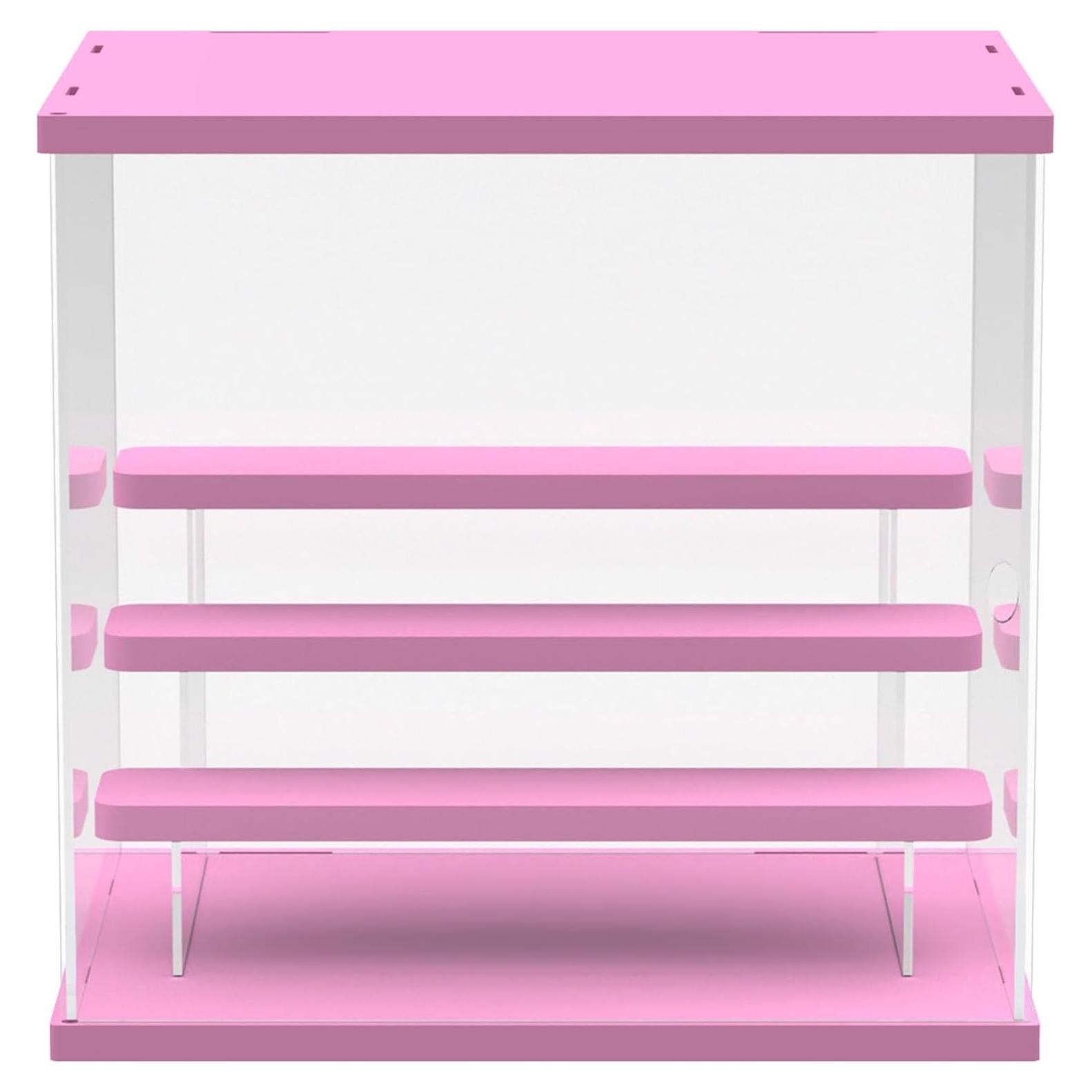 Caja de Exhibición Acrílica DuvinDD 4 Niveles Rosa 32x26x30.4 cm