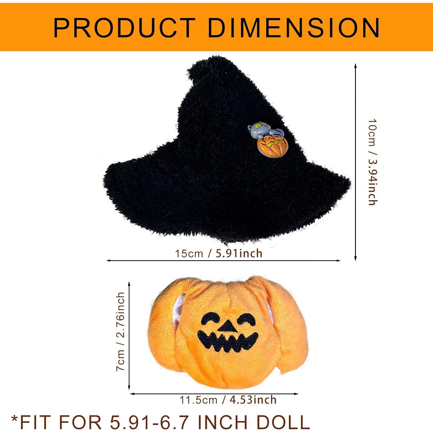 Ropa de Halloween para muñecas Labubu 15-17cm - Atuendo Calabaza