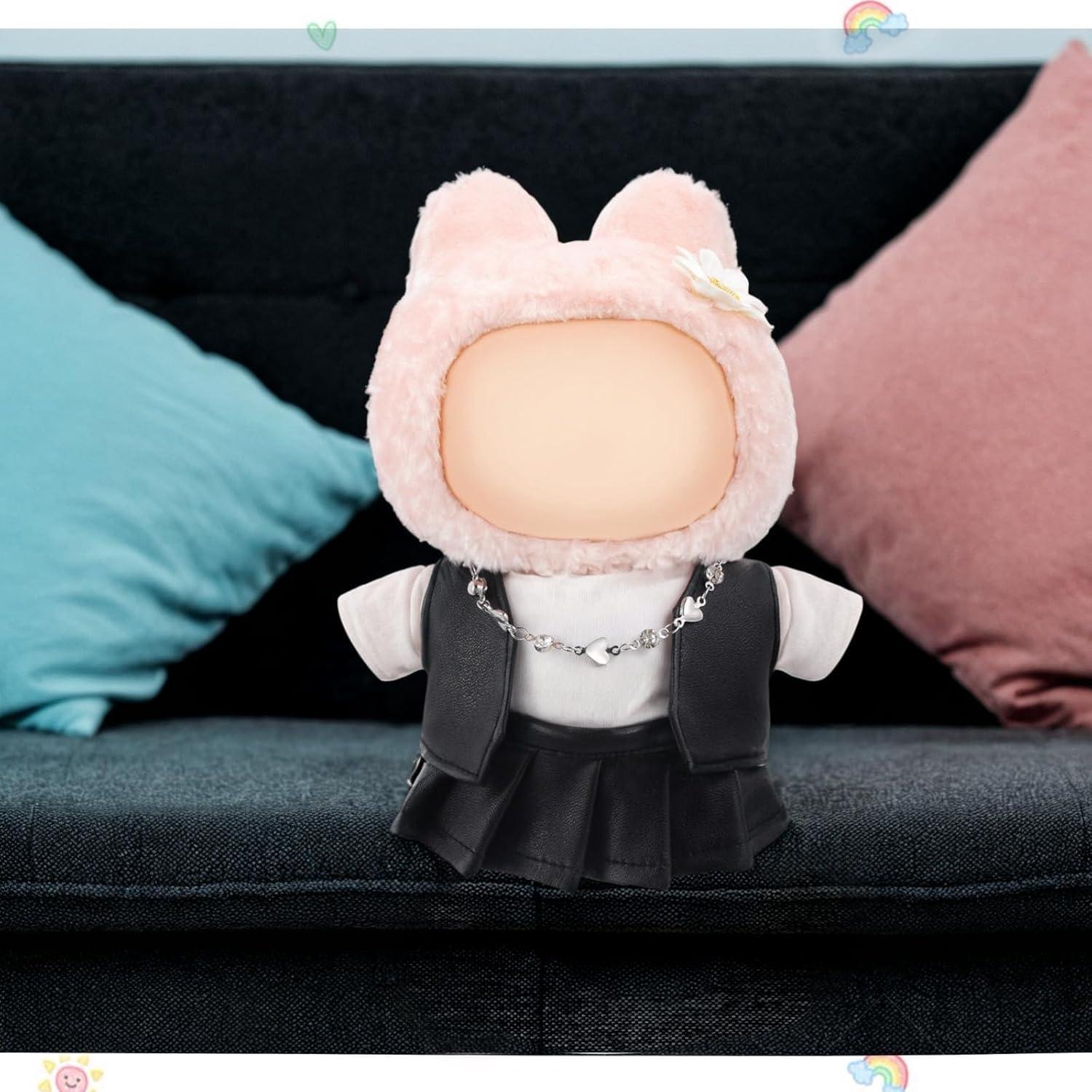 Conjunto de Ropa para Muñeca Hiboom 17 cm - Chaleco, Falda y Collar