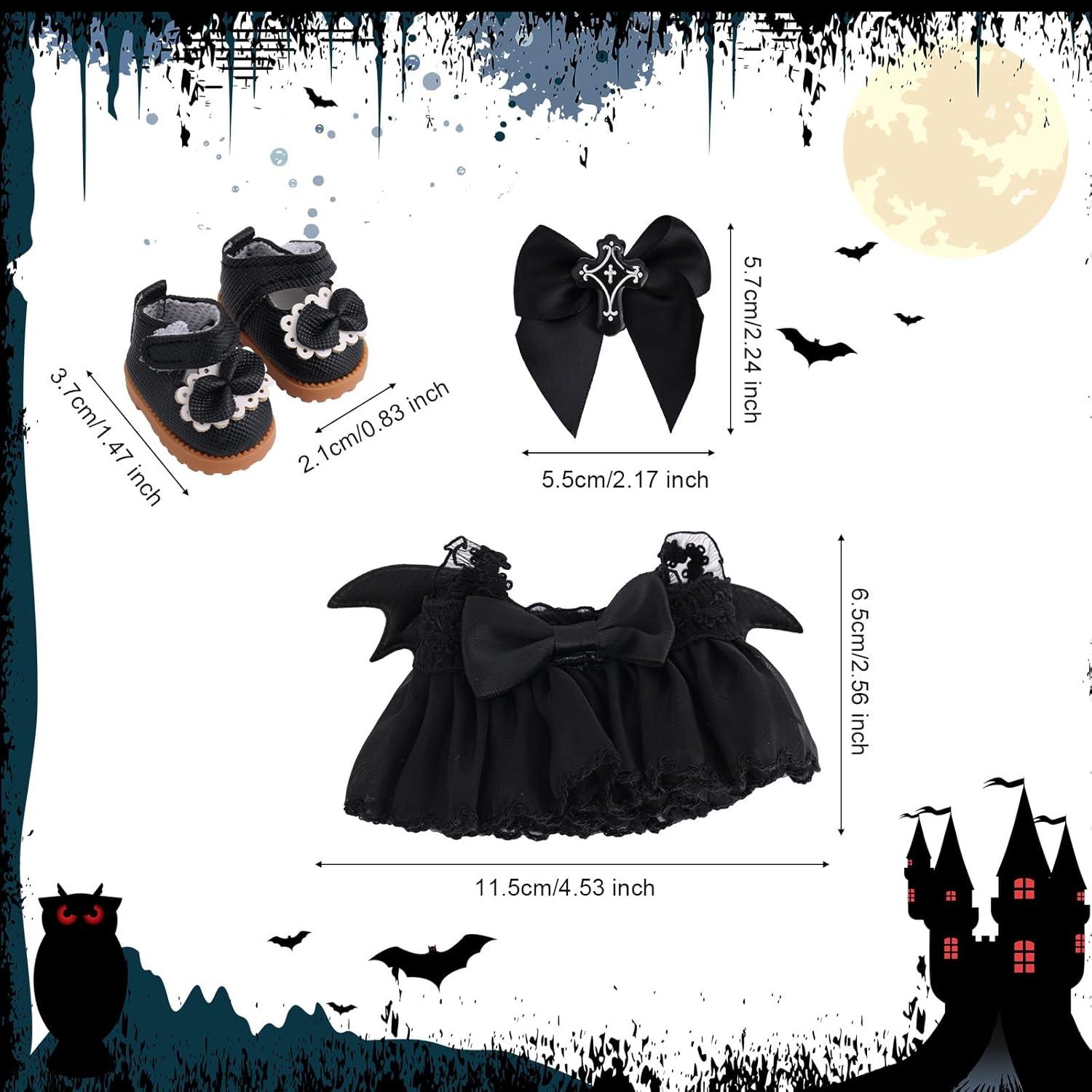 Conjunto de Ropa para Muñecas 15-17cm Tinoaly Halloween Negro