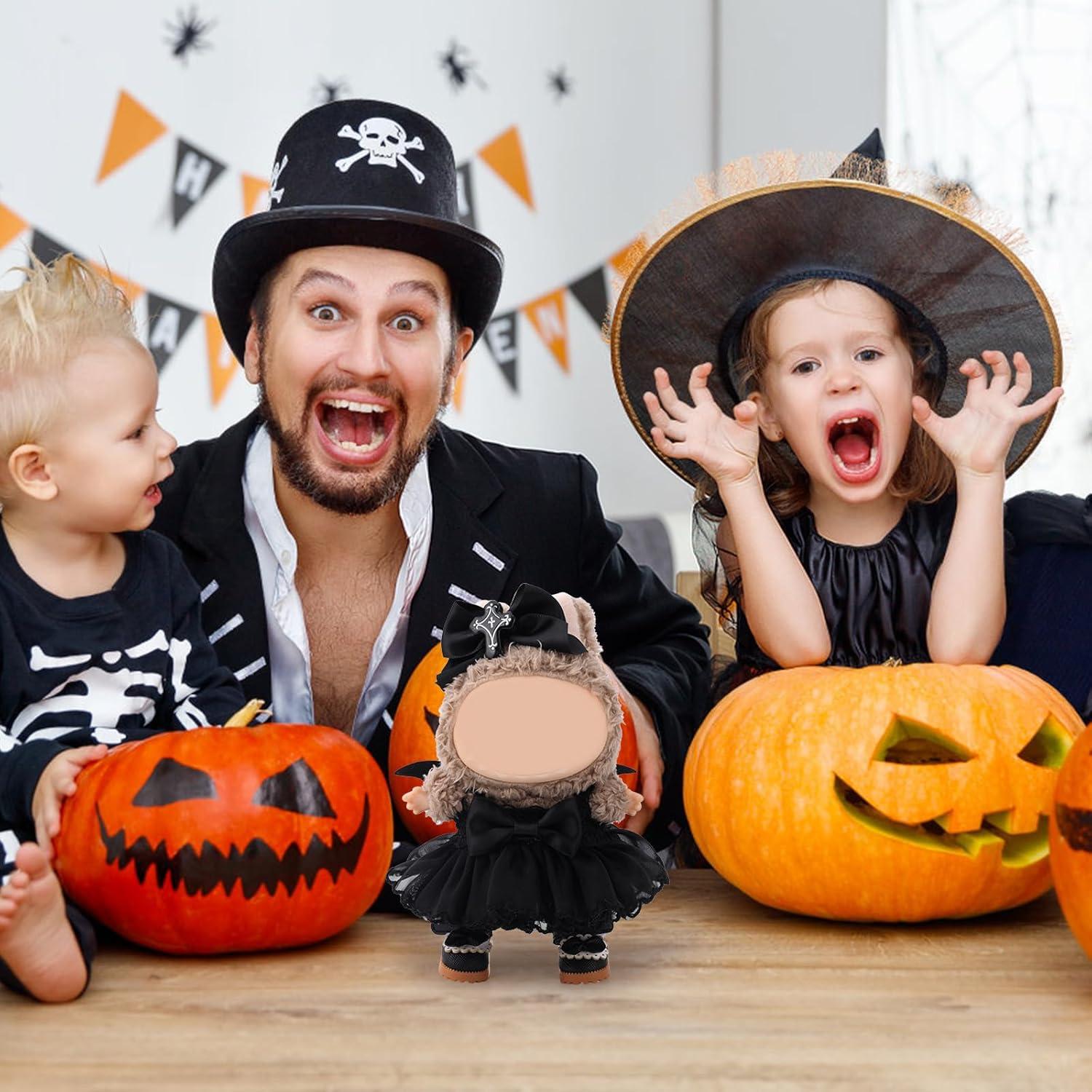 Conjunto de Ropa para Muñecas 15-17cm Tinoaly Halloween Negro