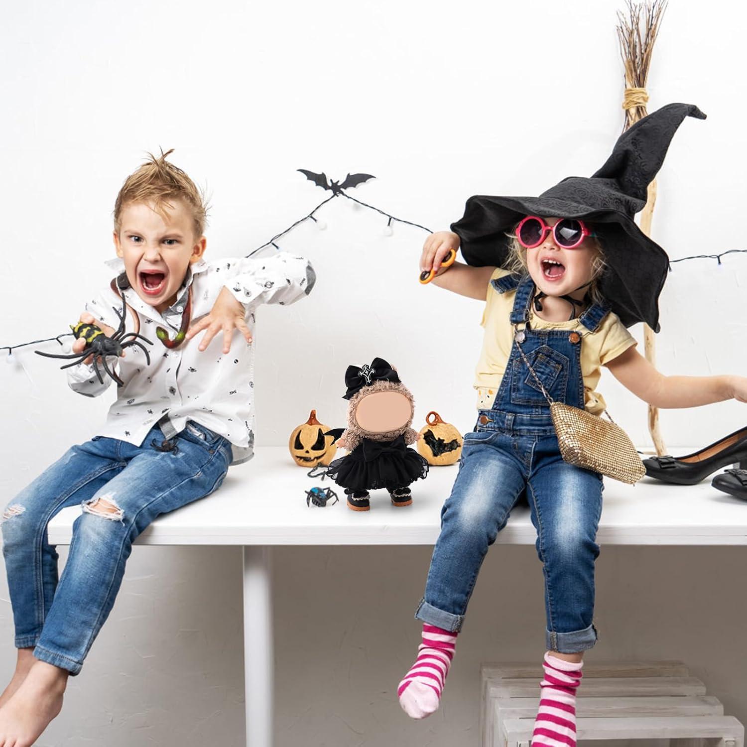 Conjunto de Ropa para Muñecas 15-17cm Tinoaly Halloween Negro