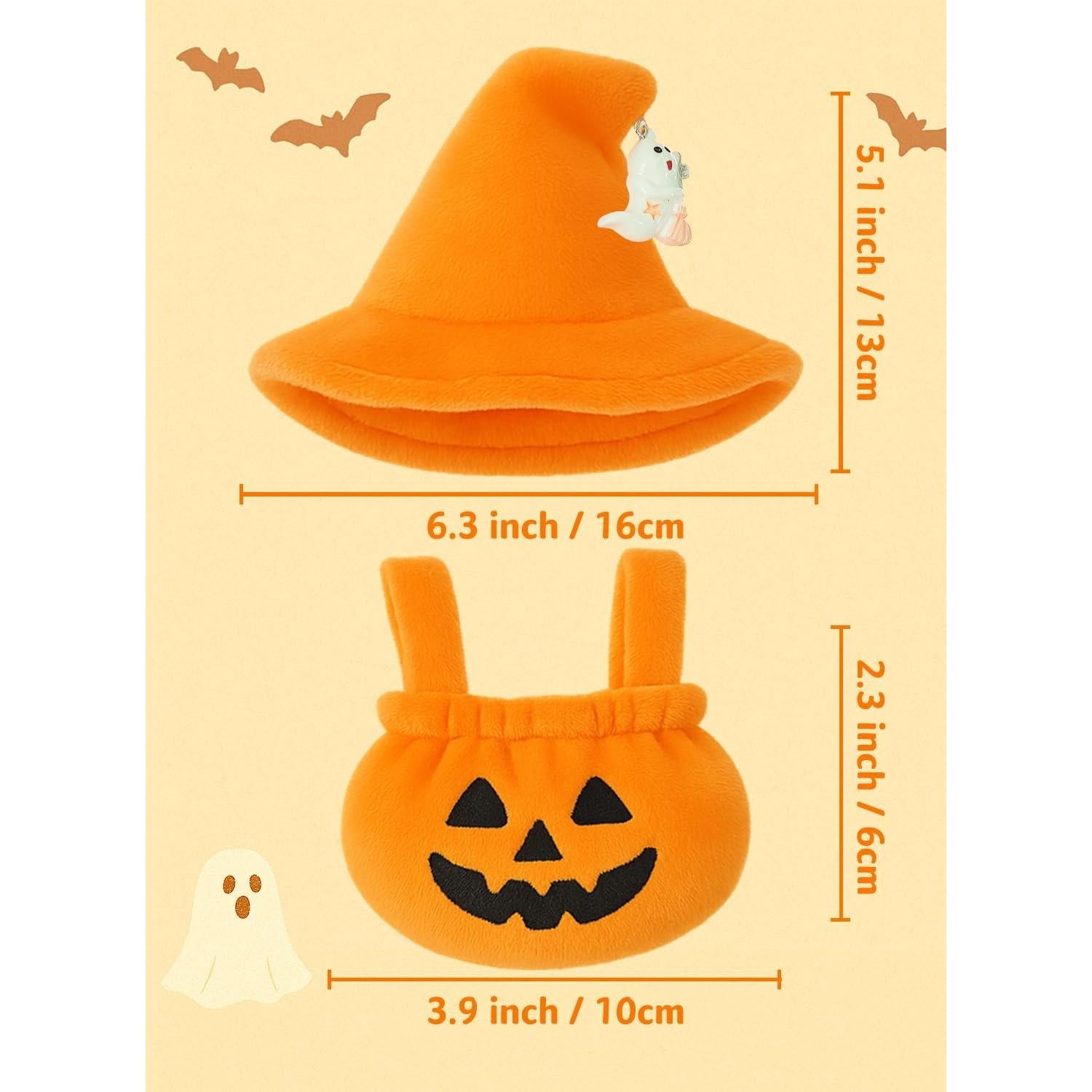 Conjunto de Ropa de Muñeca de Halloween 17cm Naranja Labubu