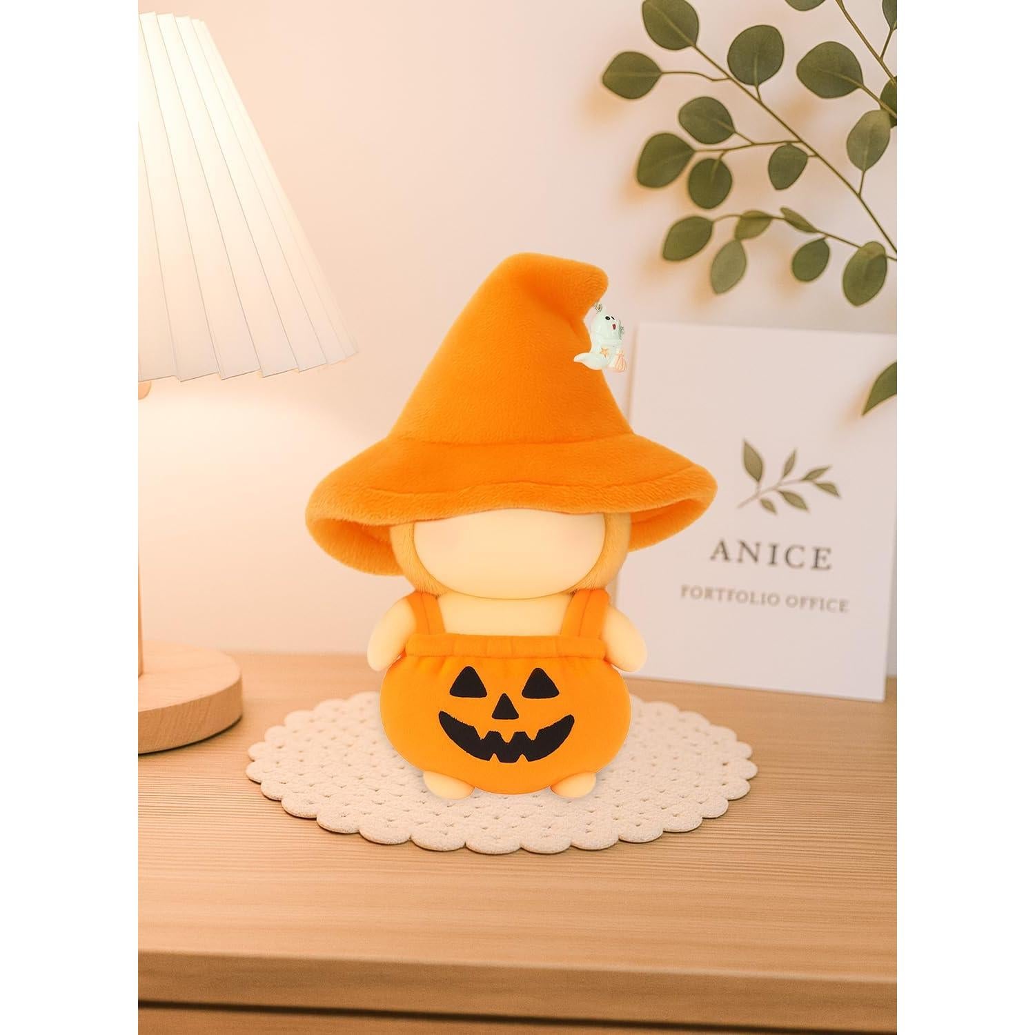 Conjunto de Ropa de Muñeca de Halloween 17cm Naranja Labubu