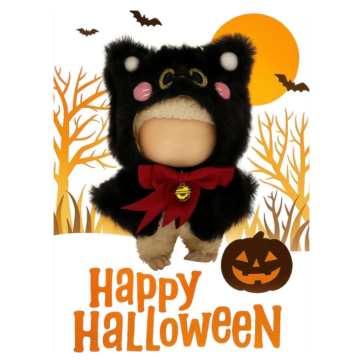 Conjunto de Ropa de Halloween para Muñecas 17cm Gato Nocturno