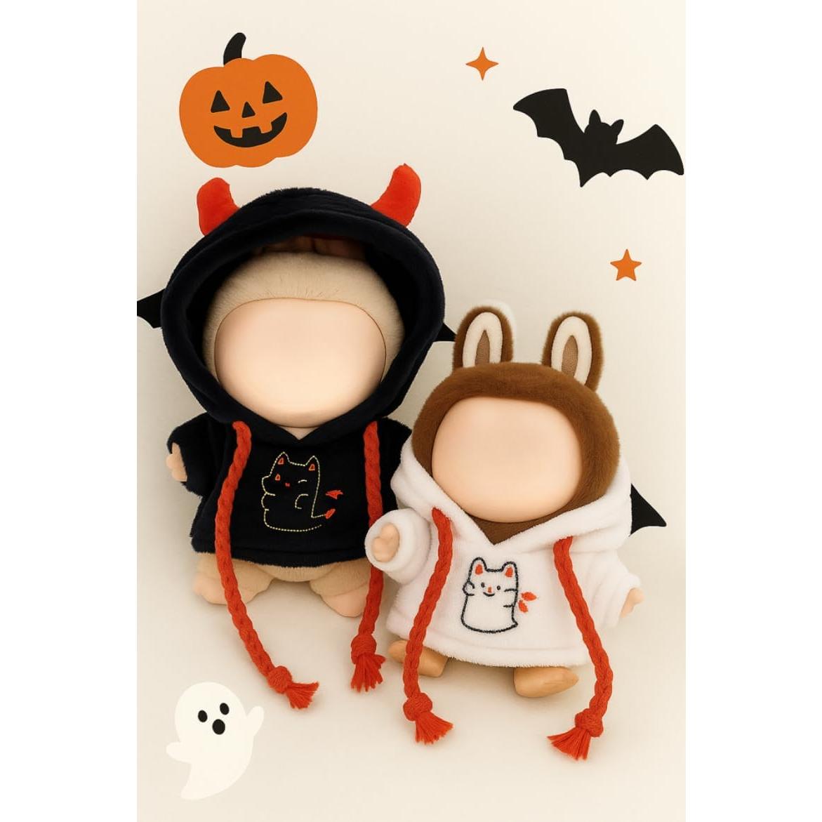 Conjunto de Ropa de Halloween para Muñecas 17cm Gato Nocturno