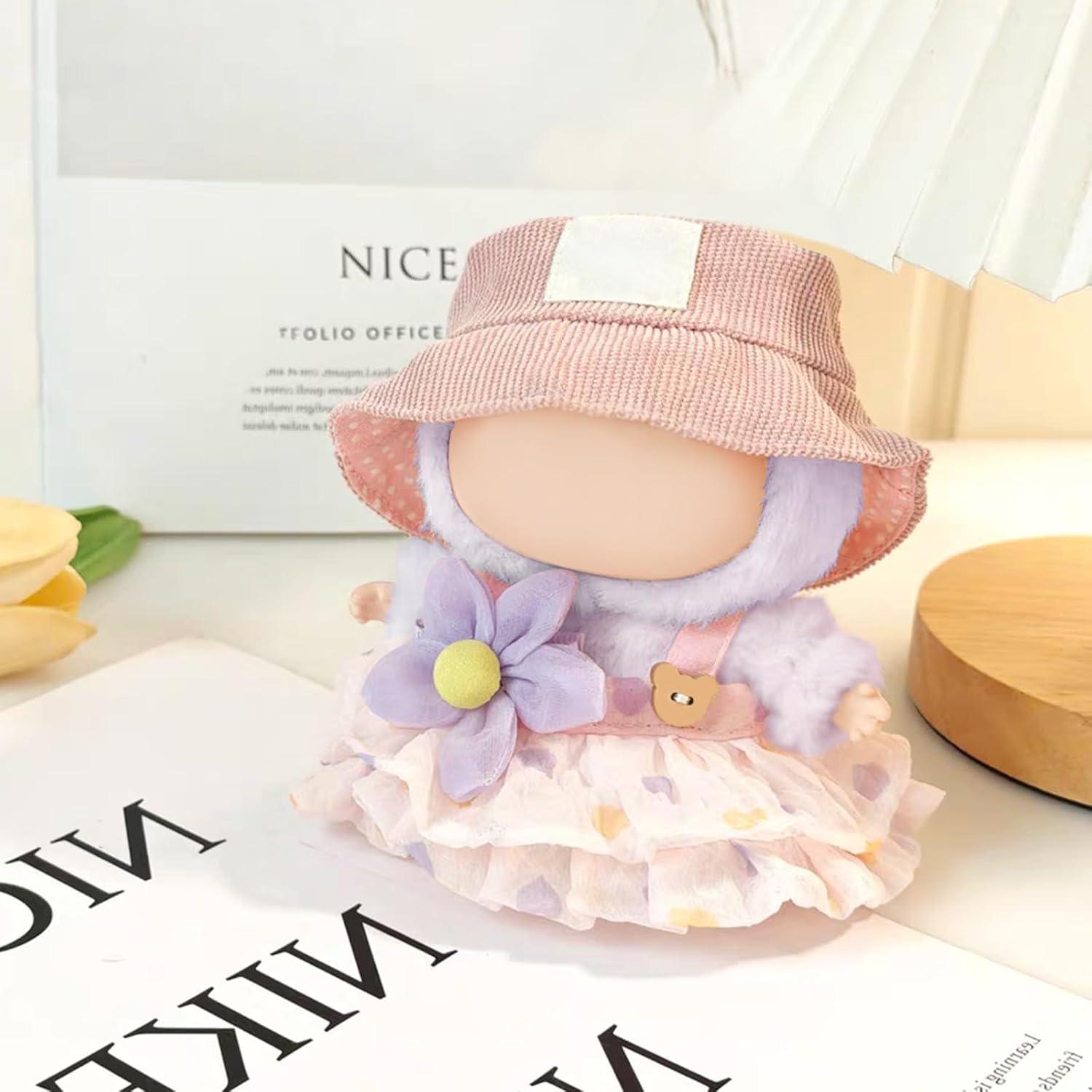 Conjunto de Ropa para Muñeca Lbu Rosa 3 Piezas Sombrero y Falda