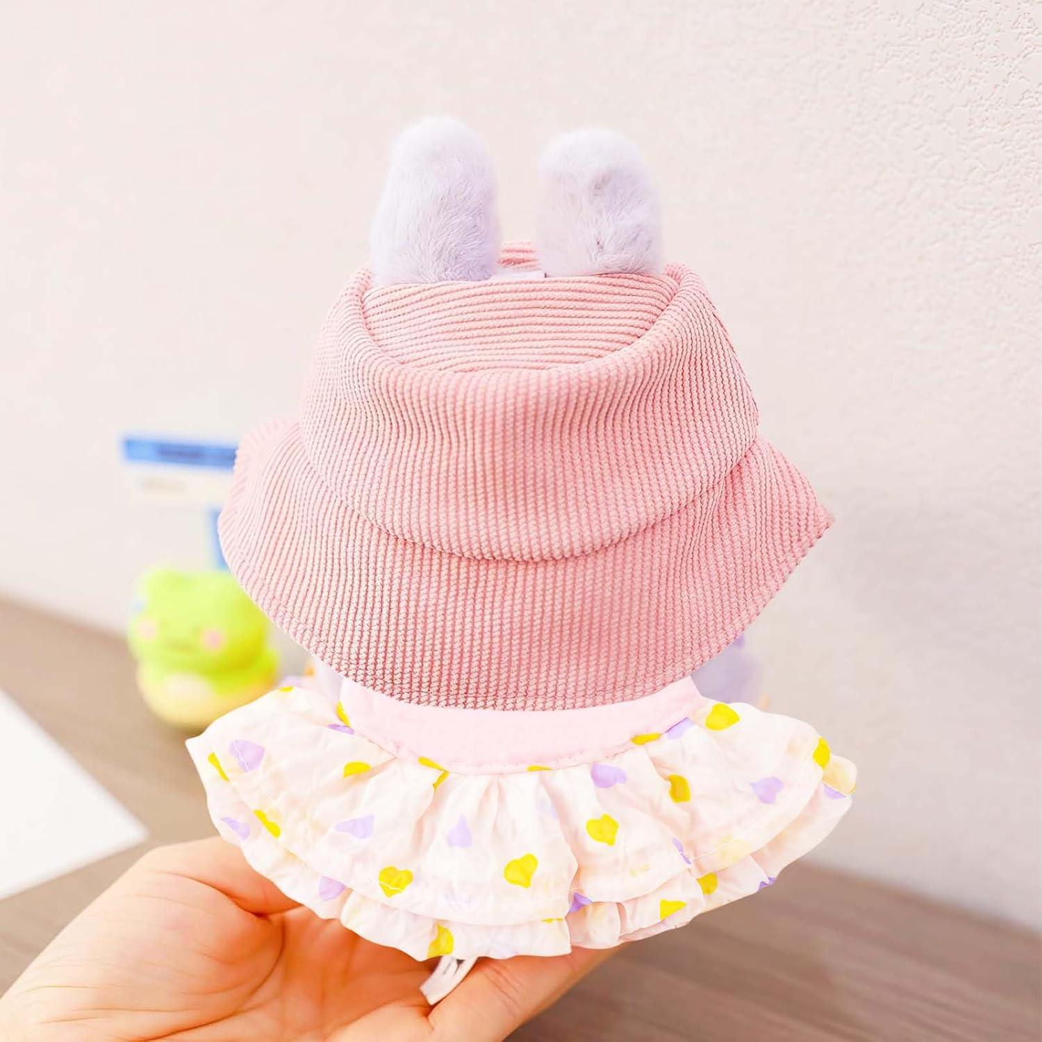 Conjunto de Ropa para Muñeca Lbu Rosa 3 Piezas Sombrero y Falda