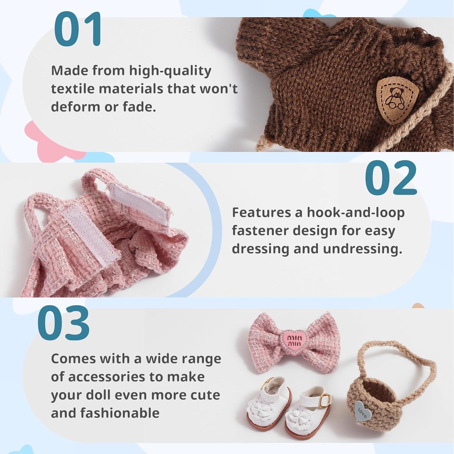 Conjunto de Ropa para Muñecas Quorineo 17cm con Accesorios