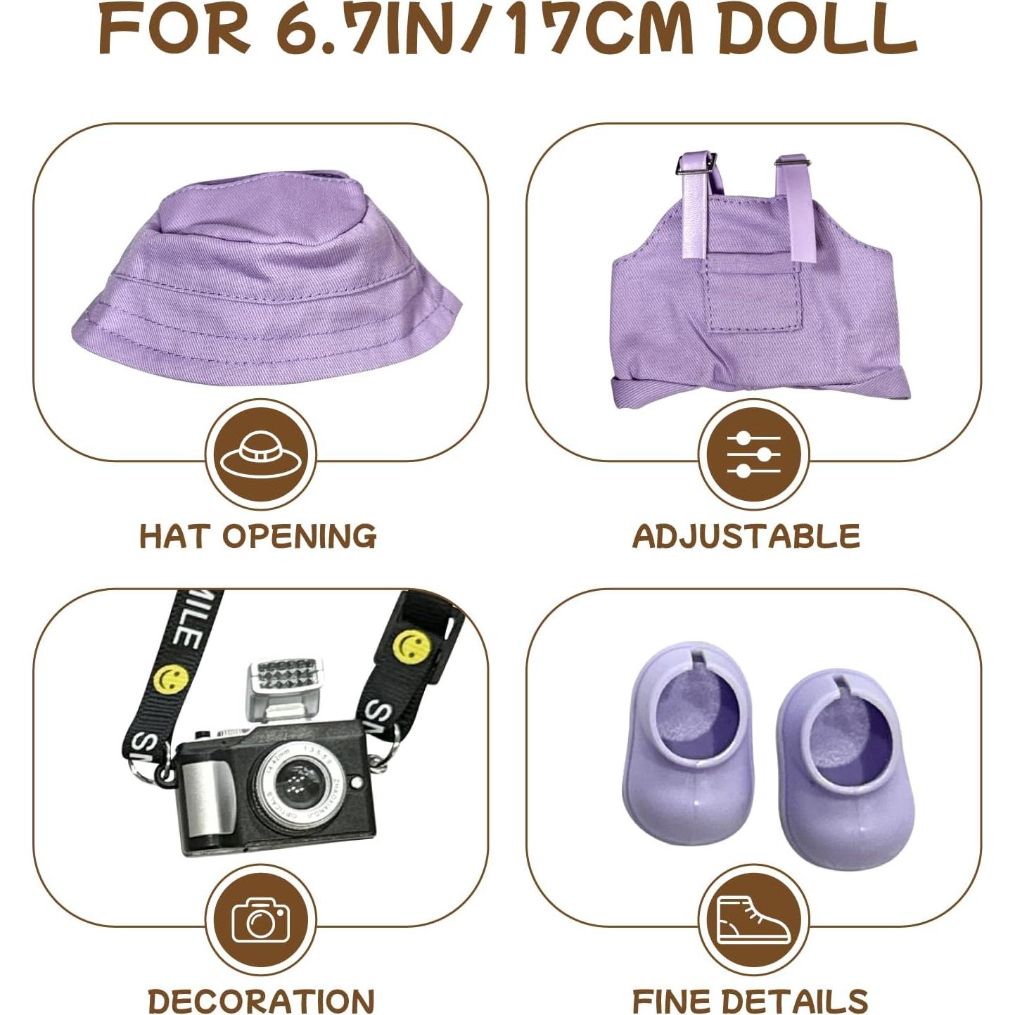 Conjunto de Ropa para Muñecas 17cm Caiteam Púrpura SC