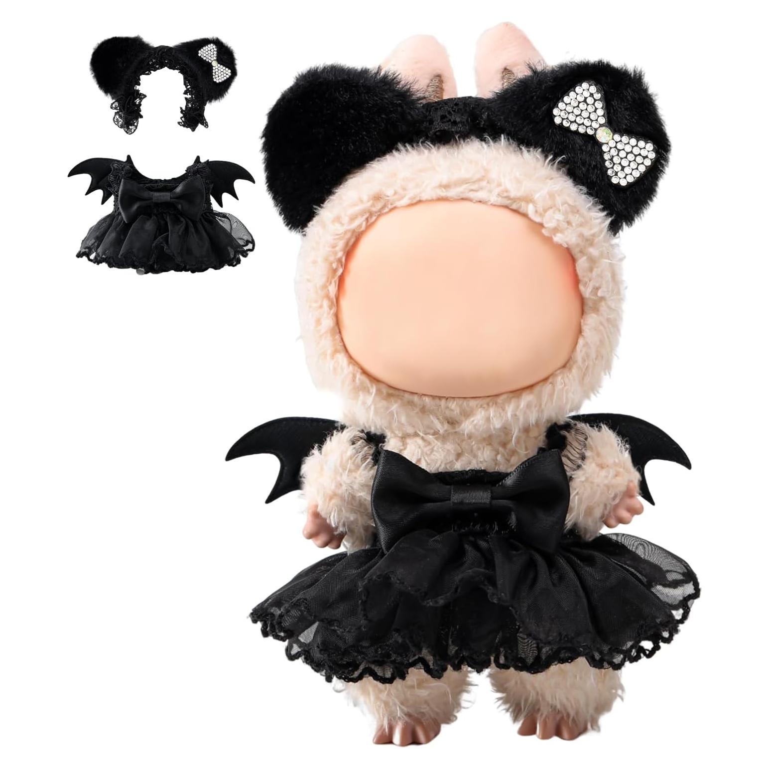 Conjunto de Ropa para Muñecas Labbuu 17cm - 2 Piezas Negra