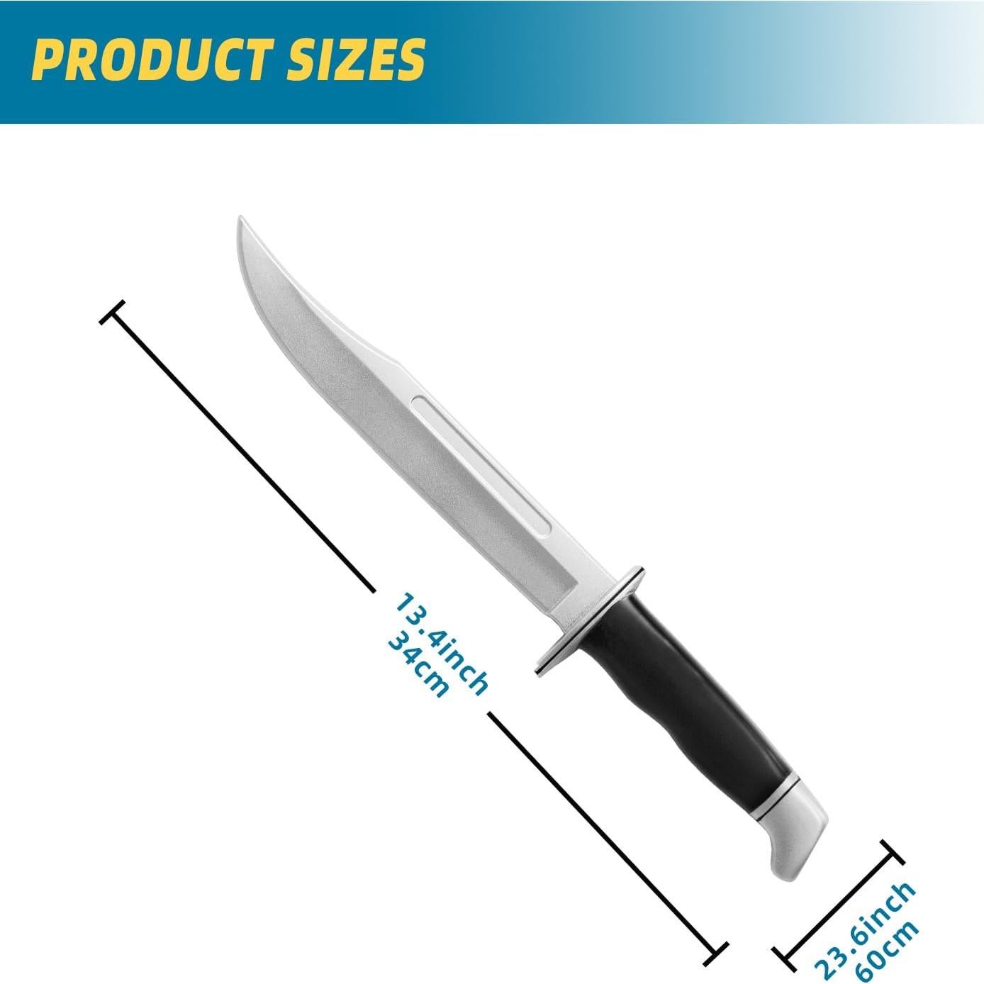 Cuchillo de Goma Falso Halloween ININ 31.6 cm Seguro para Cosplay