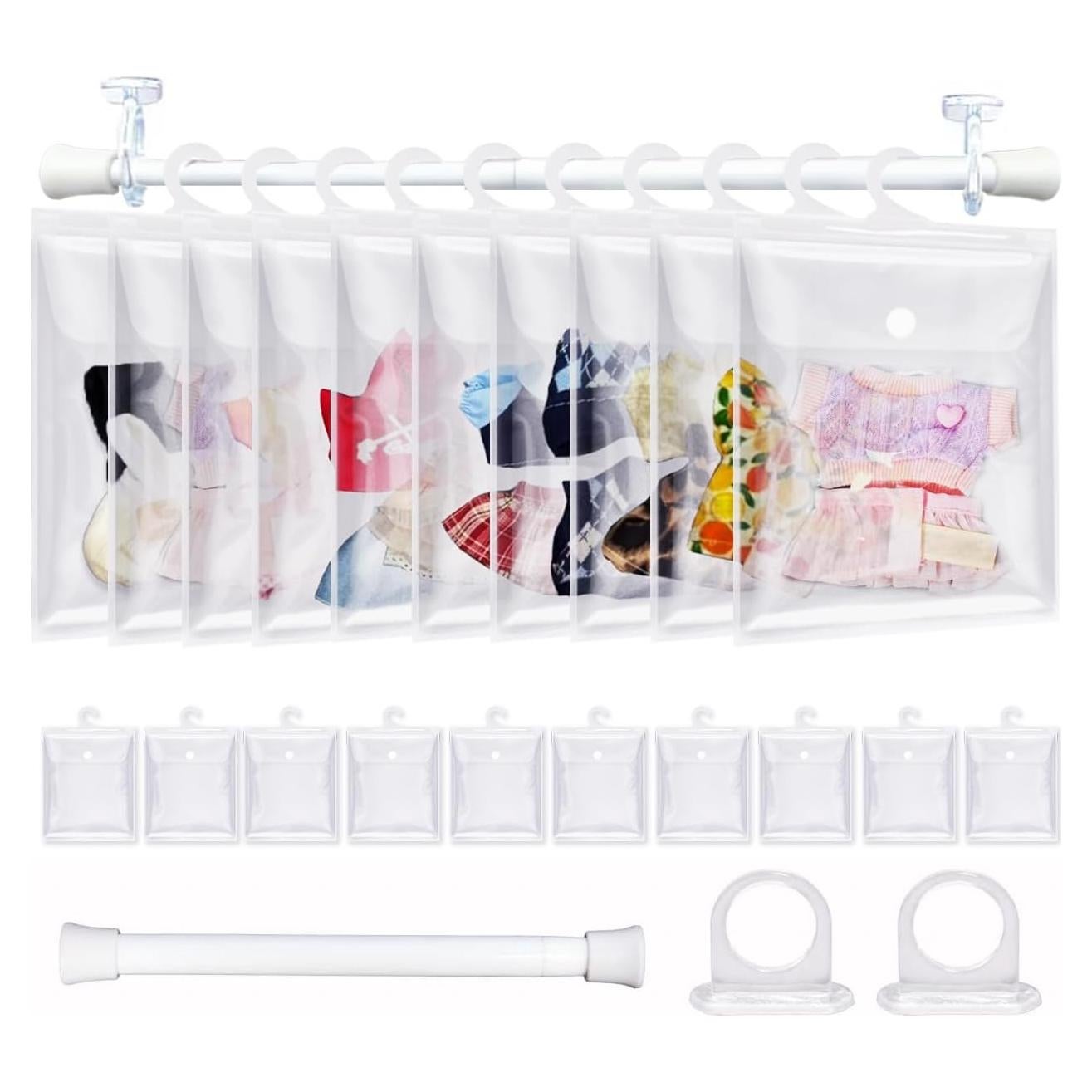 Set de 10 Bolsas de Almacenamiento para Ropa de Muñeca Labubu