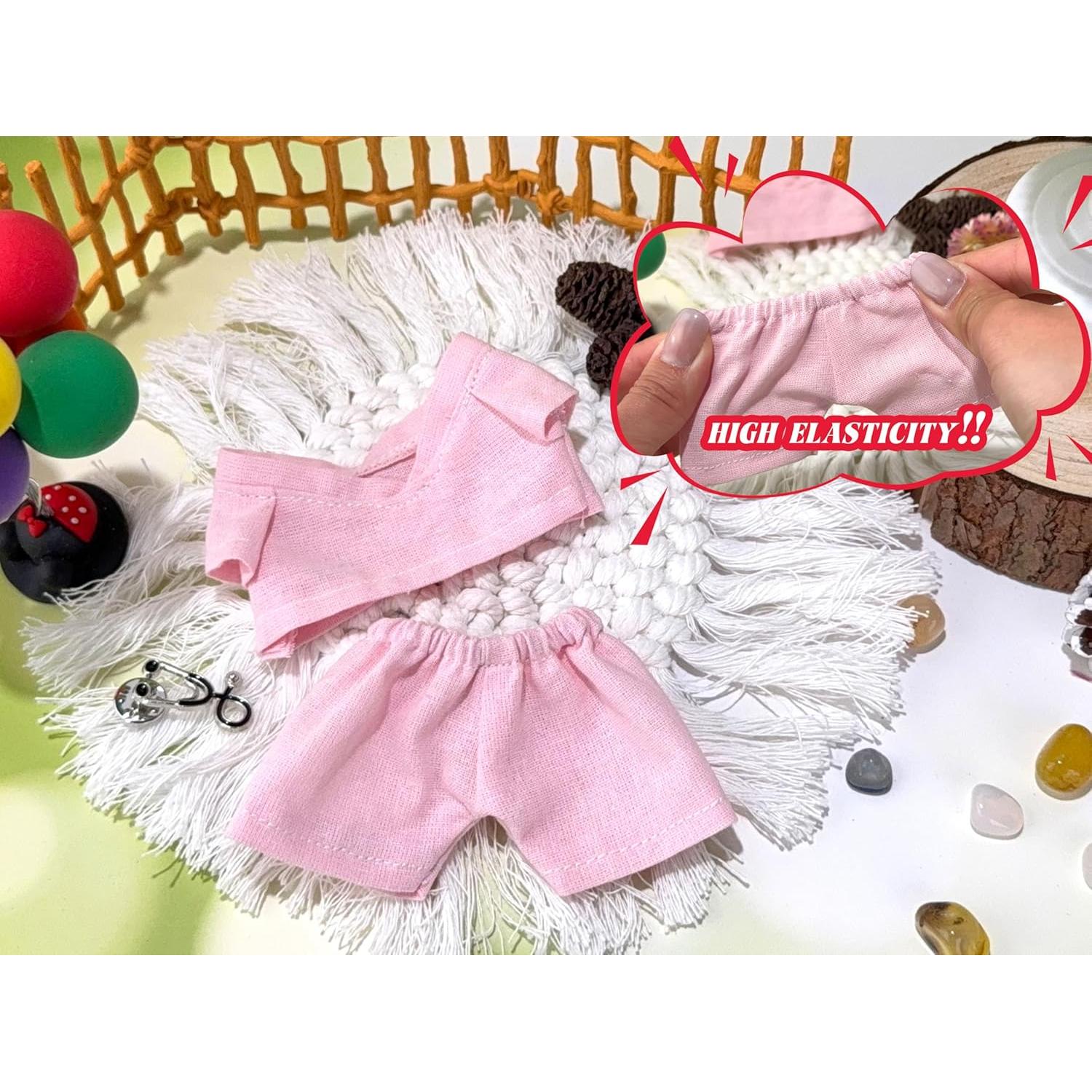 Conjunto de Ropa Chic para Muñecas 17cm - 4 Piezas Rosa