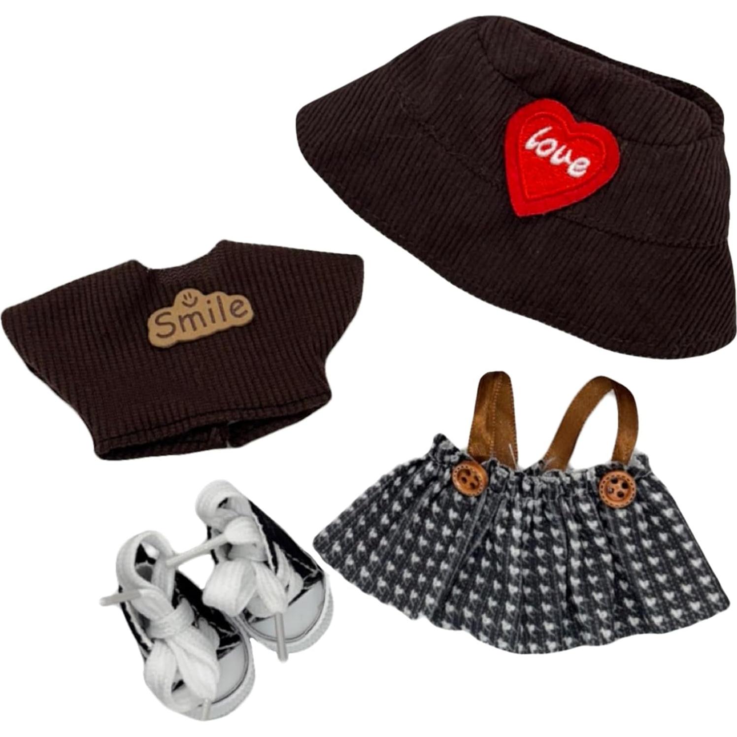 Conjunto de Ropa para Muñeca 17cm BalaBola 4 Piezas Marrón