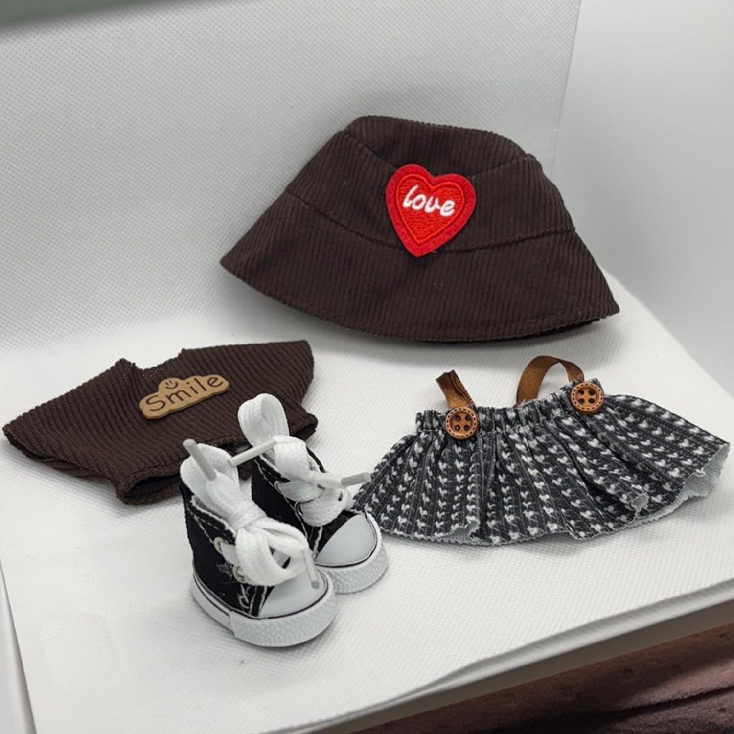 Conjunto de Ropa para Muñeca 17cm BalaBola 4 Piezas Marrón