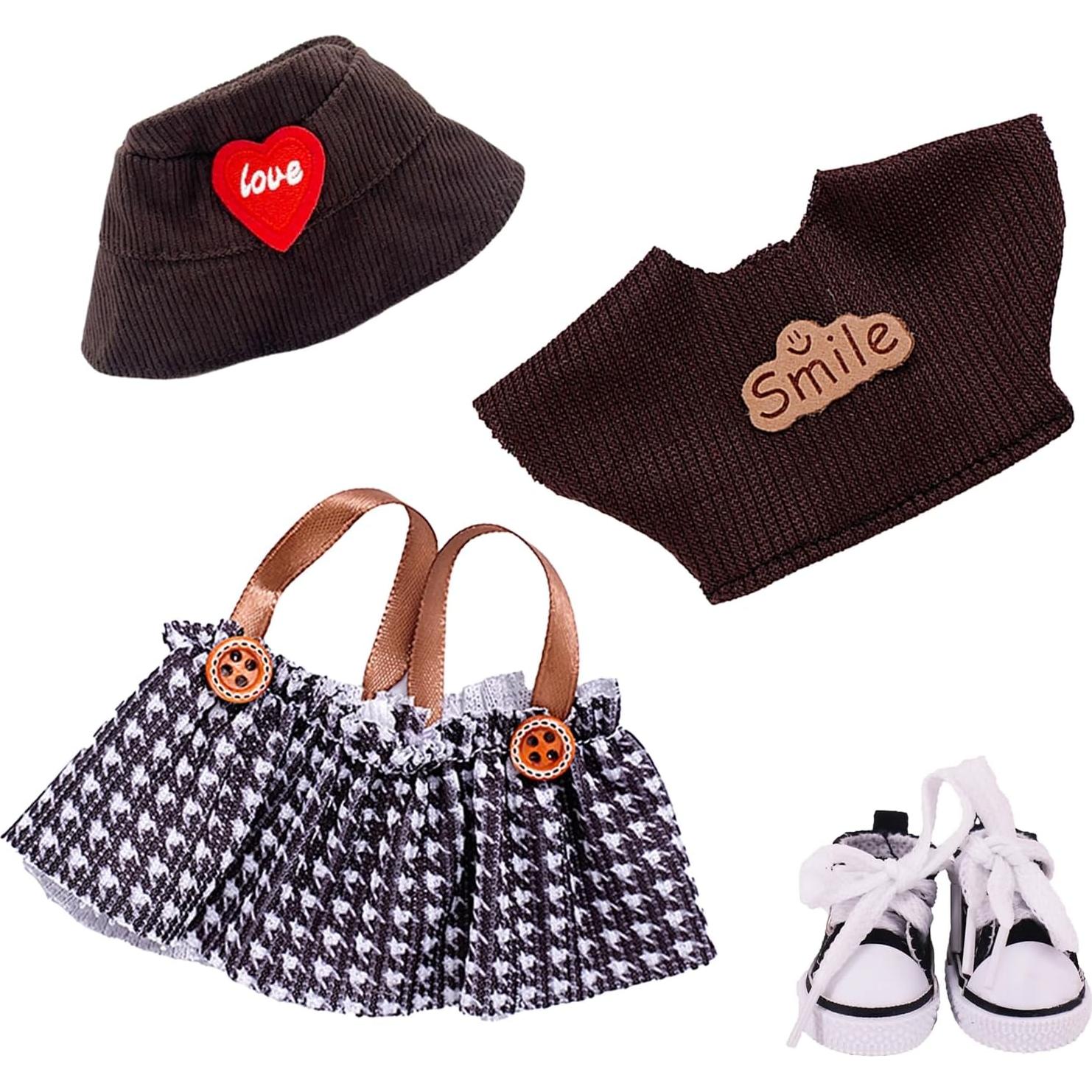 Conjunto de Ropa para Muñeca 17cm BalaBola 4 Piezas Marrón