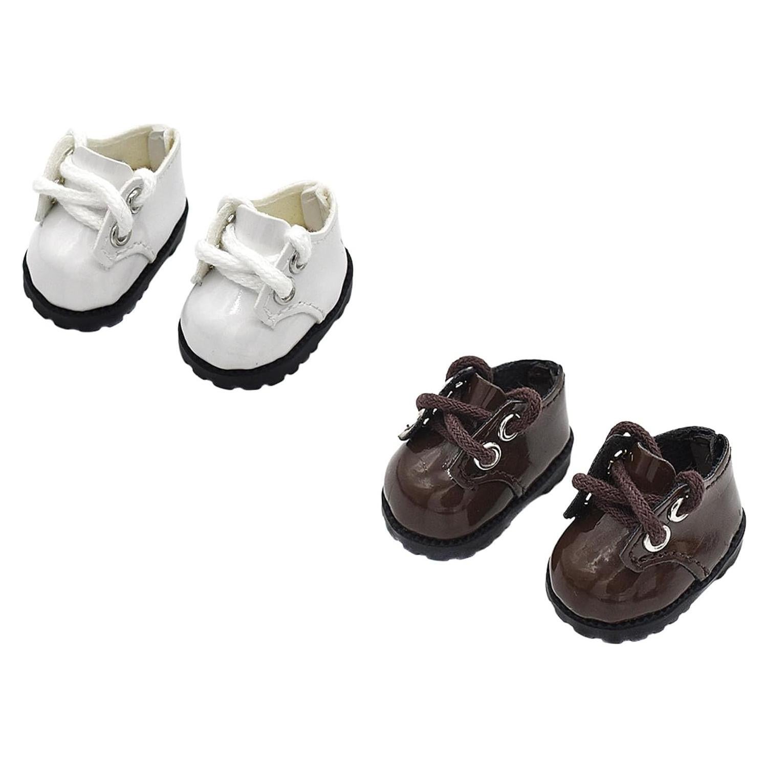 Zapatos Oxford Mini de Cuero PU para Muñecas 17 cm - 2 Pares