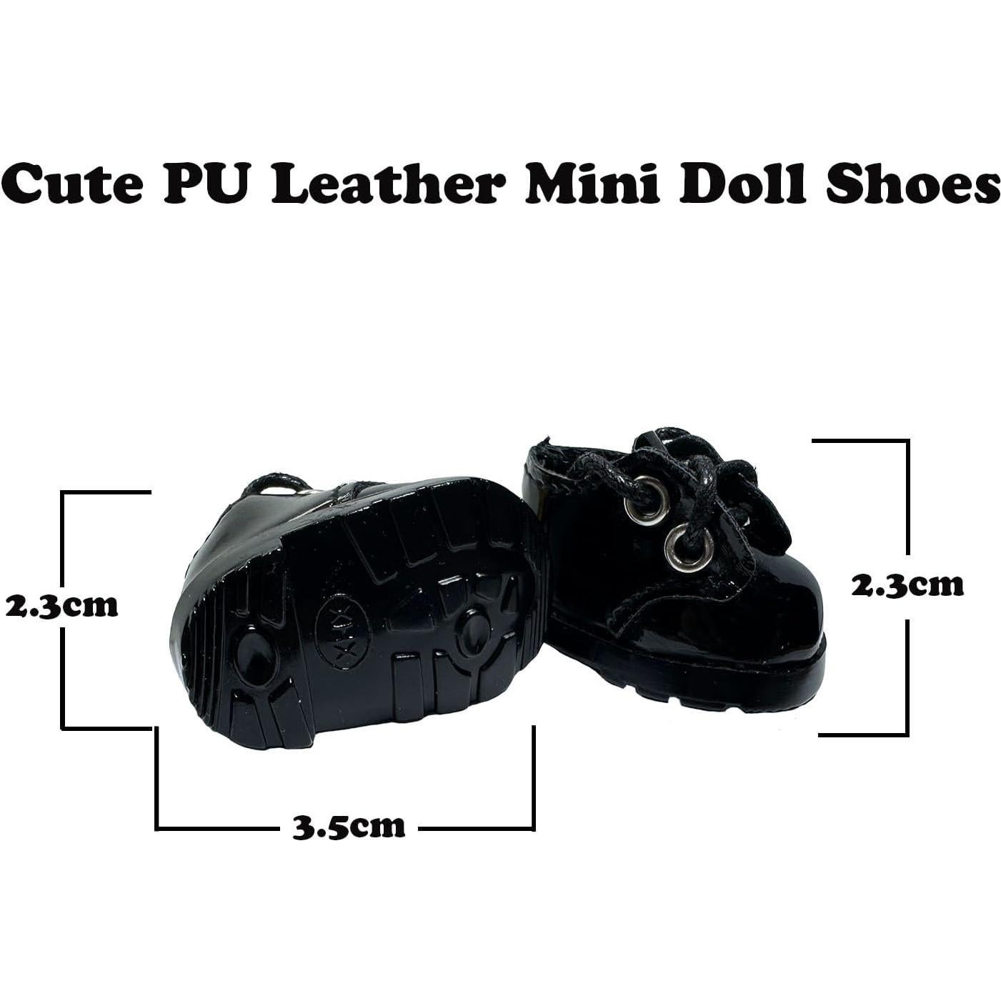 Zapatos Oxford Mini de Cuero PU para Muñecas 17 cm - 2 Pares