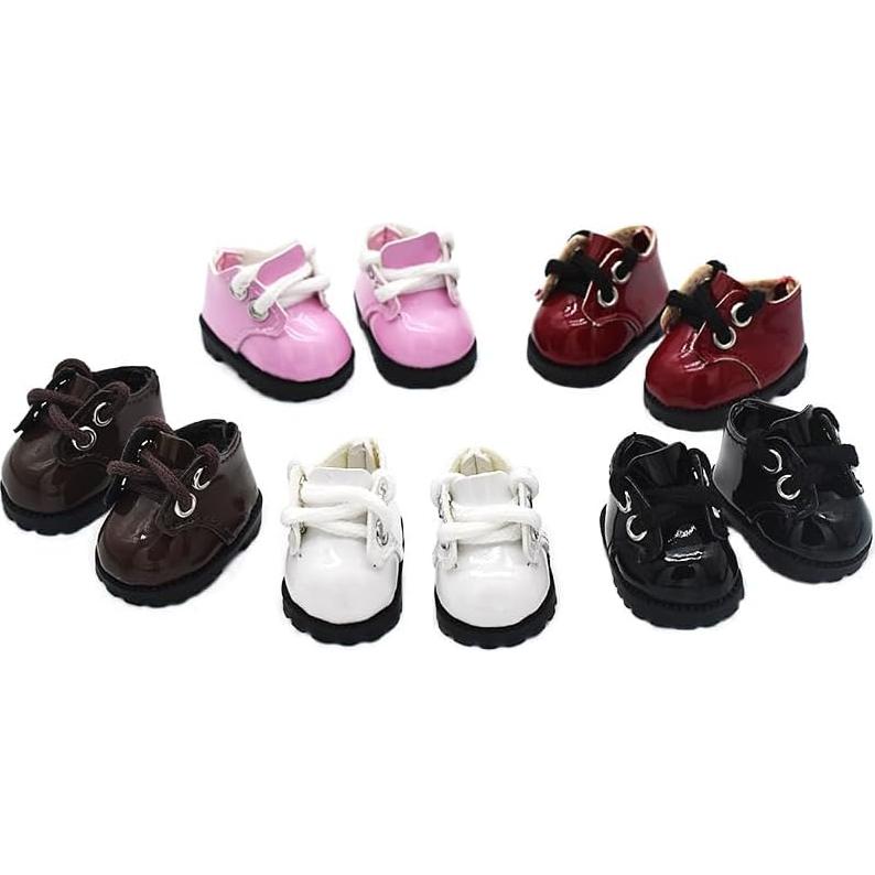Zapatos Oxford Mini de Cuero PU para Muñecas 17 cm - 2 Pares
