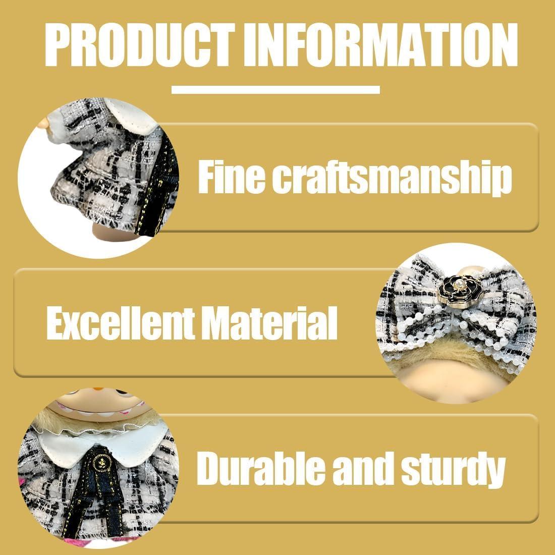 Doll Clothes Set 17cm/15cm, Premium Doll Outfit with Accessories for Dress up Unique Style