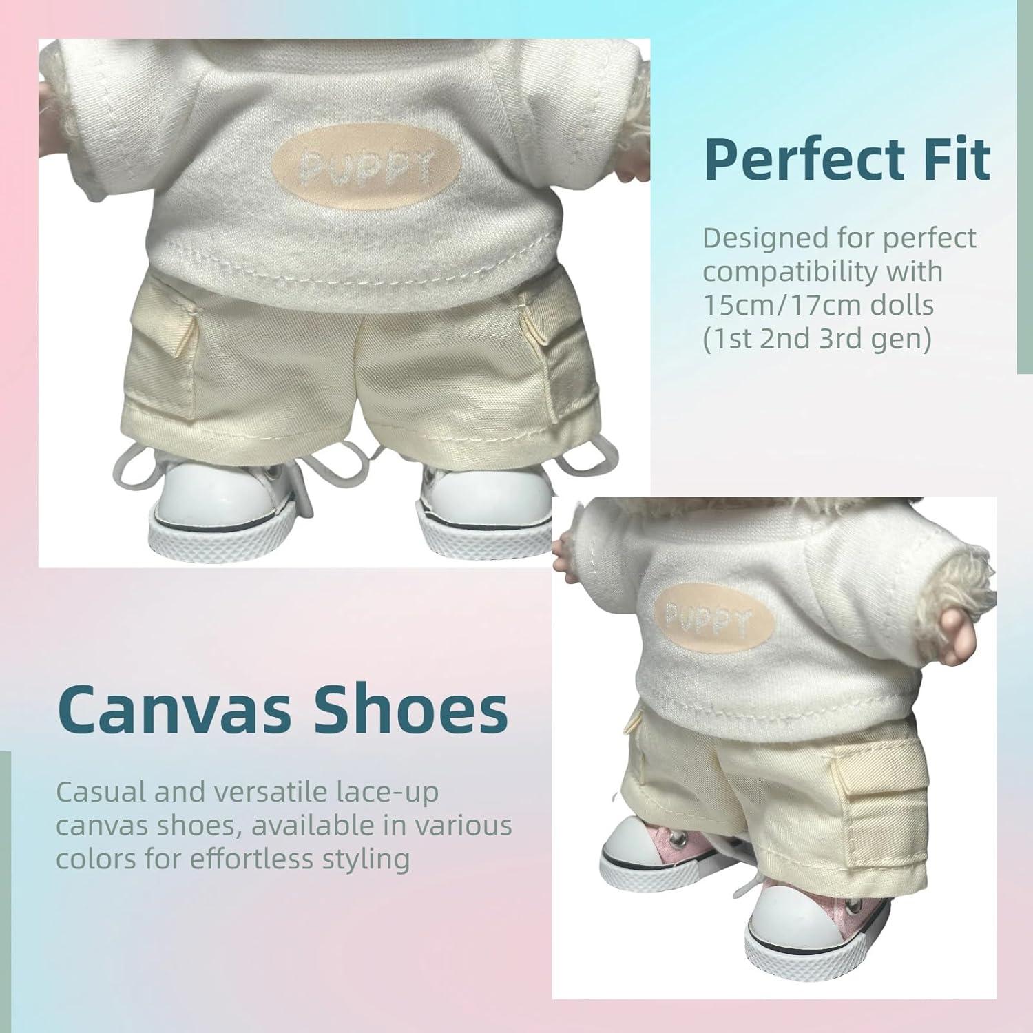 2 Pares Zapatos de Muñeca QIXINGWISE Rosa y Blanco 17cm