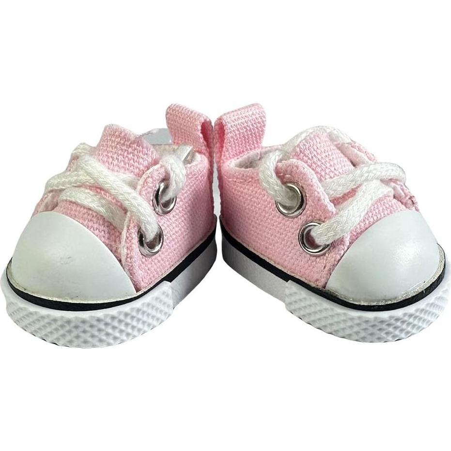 2 Pares Zapatos de Muñeca QIXINGWISE Rosa y Blanco 17cm
