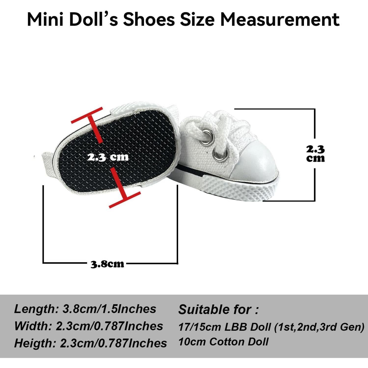 2 Pares Zapatos de Muñeca QIXINGWISE Rosa y Blanco 17cm