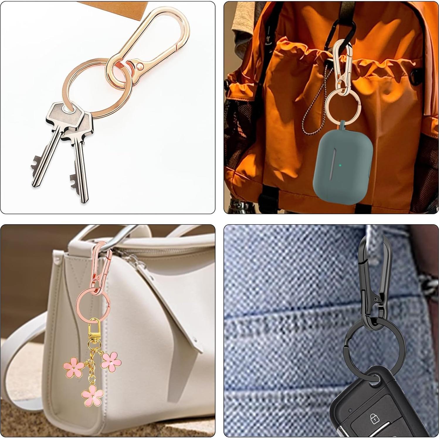 Llaveros de metal 3 Pzs - Plata, Oro Rosa, Negro