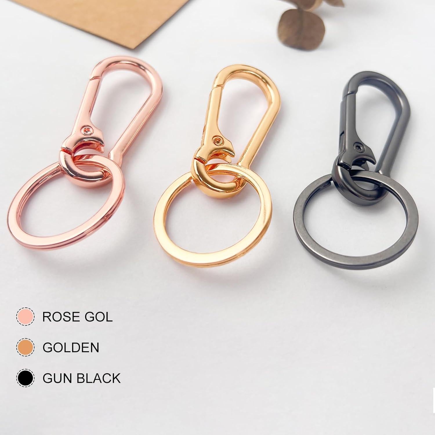 Llaveros de metal 3 Pzs - Plata, Oro Rosa, Negro