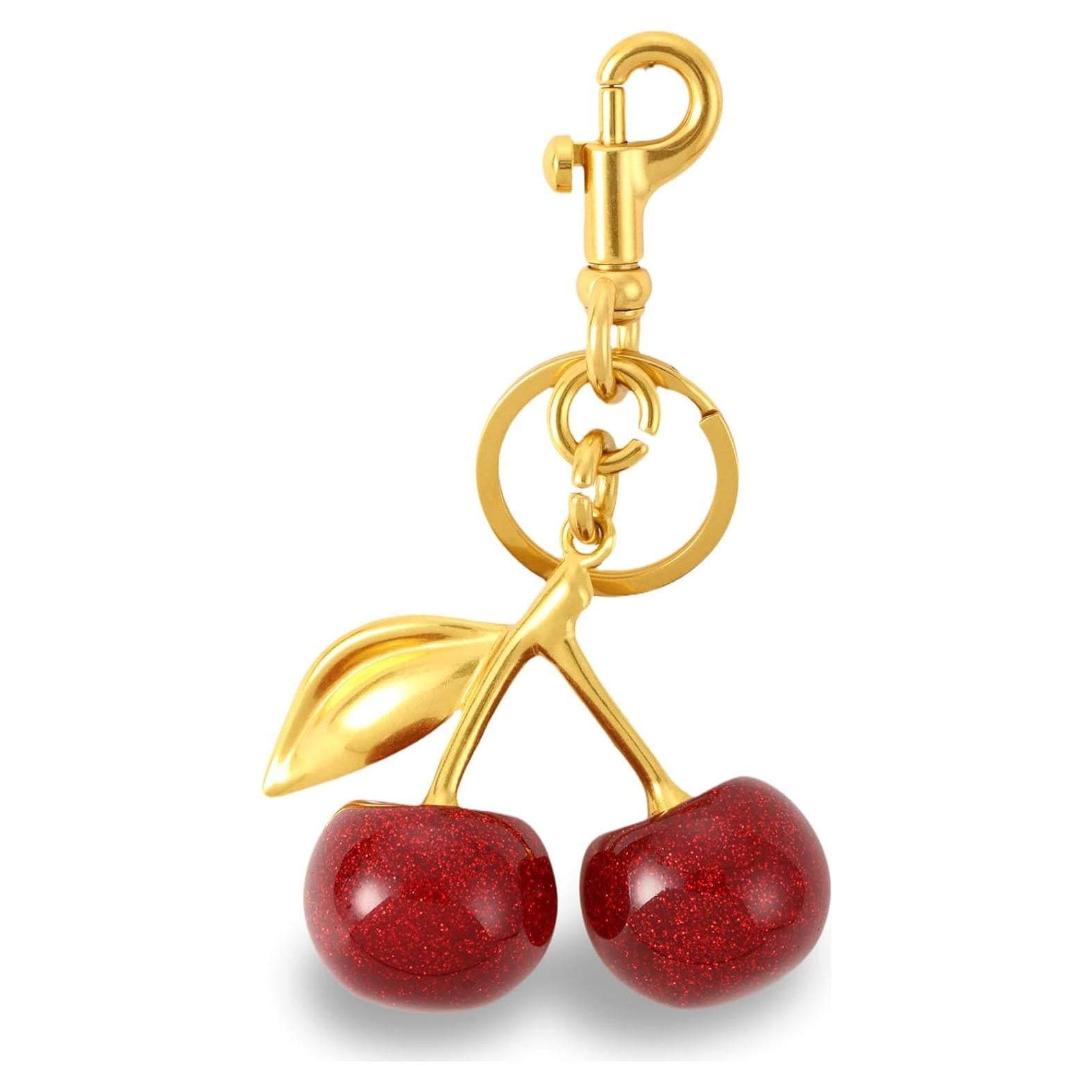 Llavero de Cereza Brillante - Accesorio de Moda para Mujeres