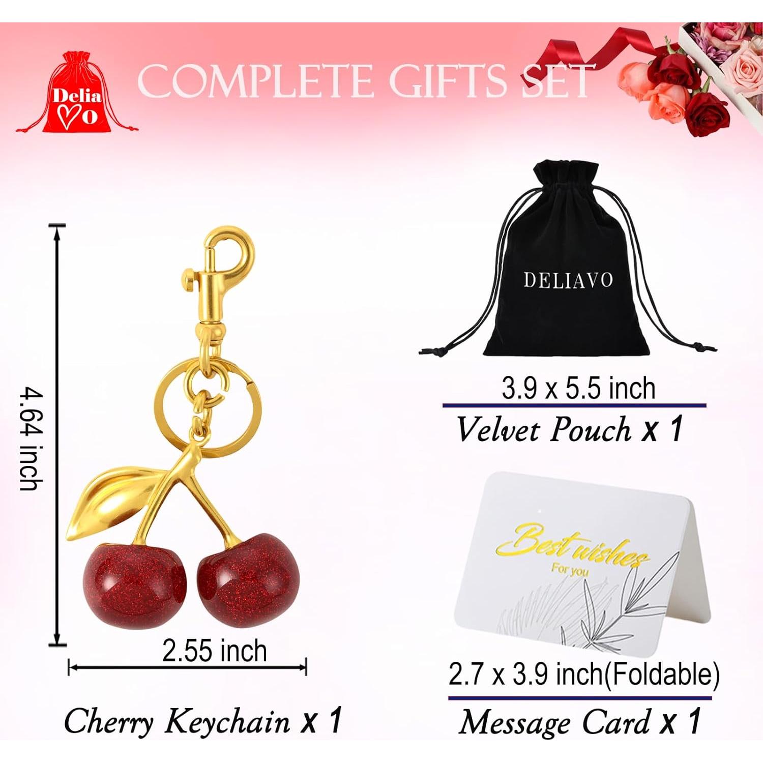 Llavero de Cereza Brillante - Accesorio de Moda para Mujeres