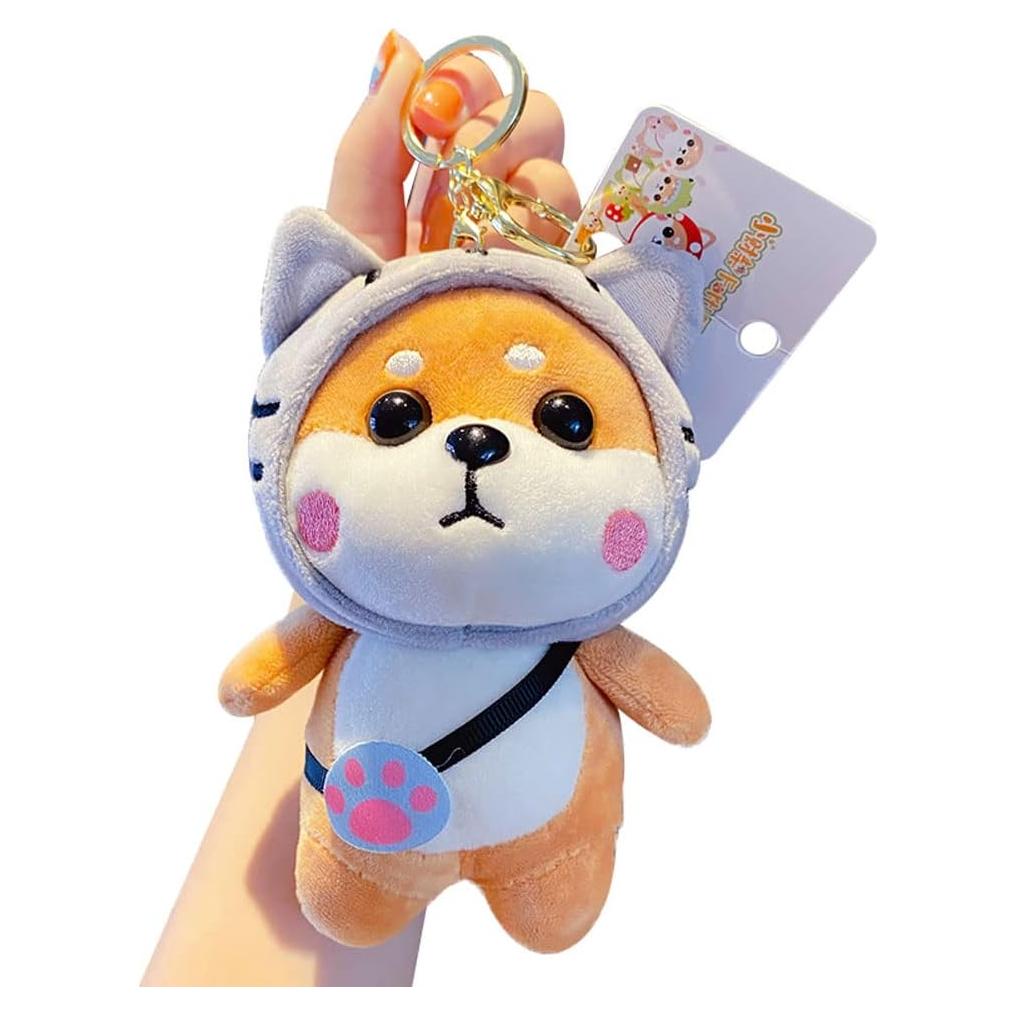 Llavero Colgante Shiba Inu Felpa BONICI - Gato Gris 9x7.2cm