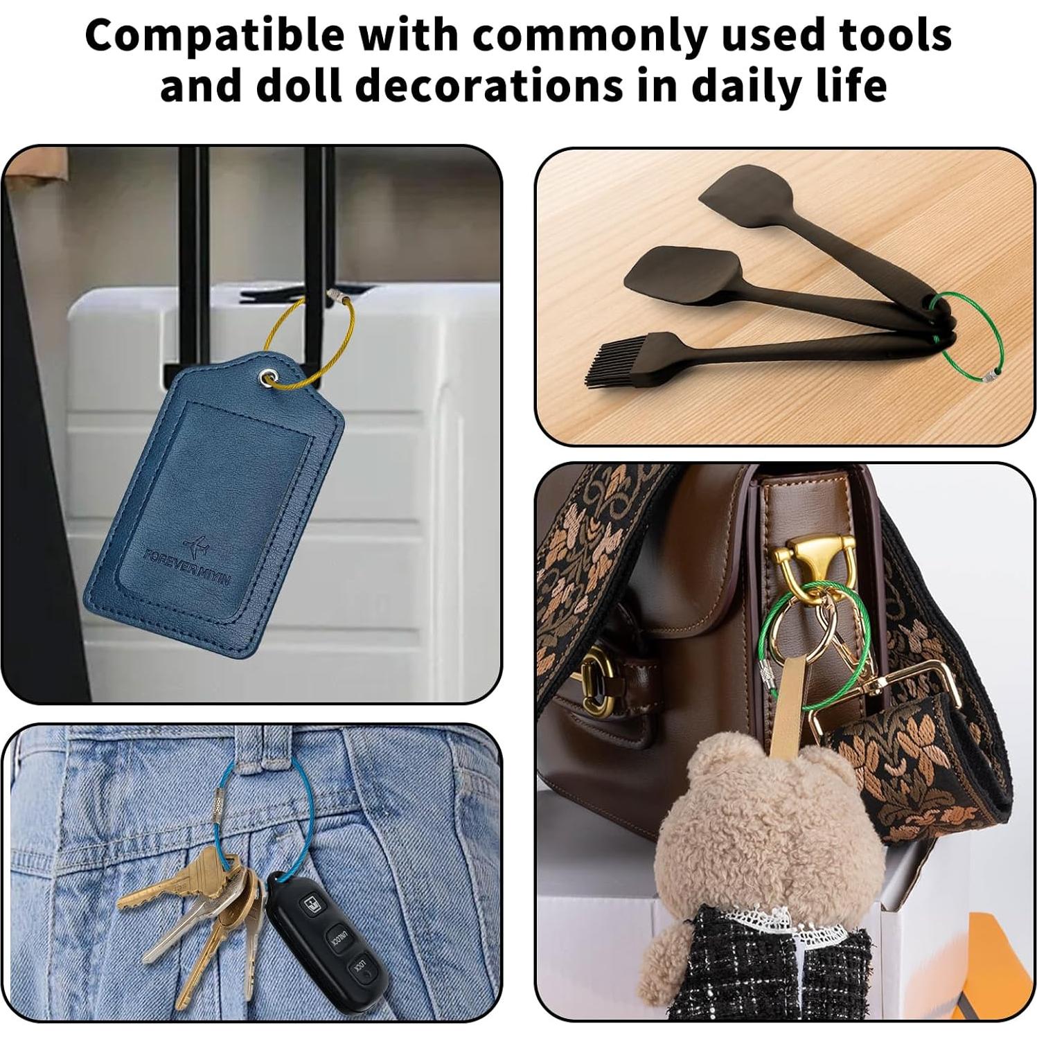 18 Anillos de Llave de Acero Inoxidable con Recubrimiento - 15.24 cm