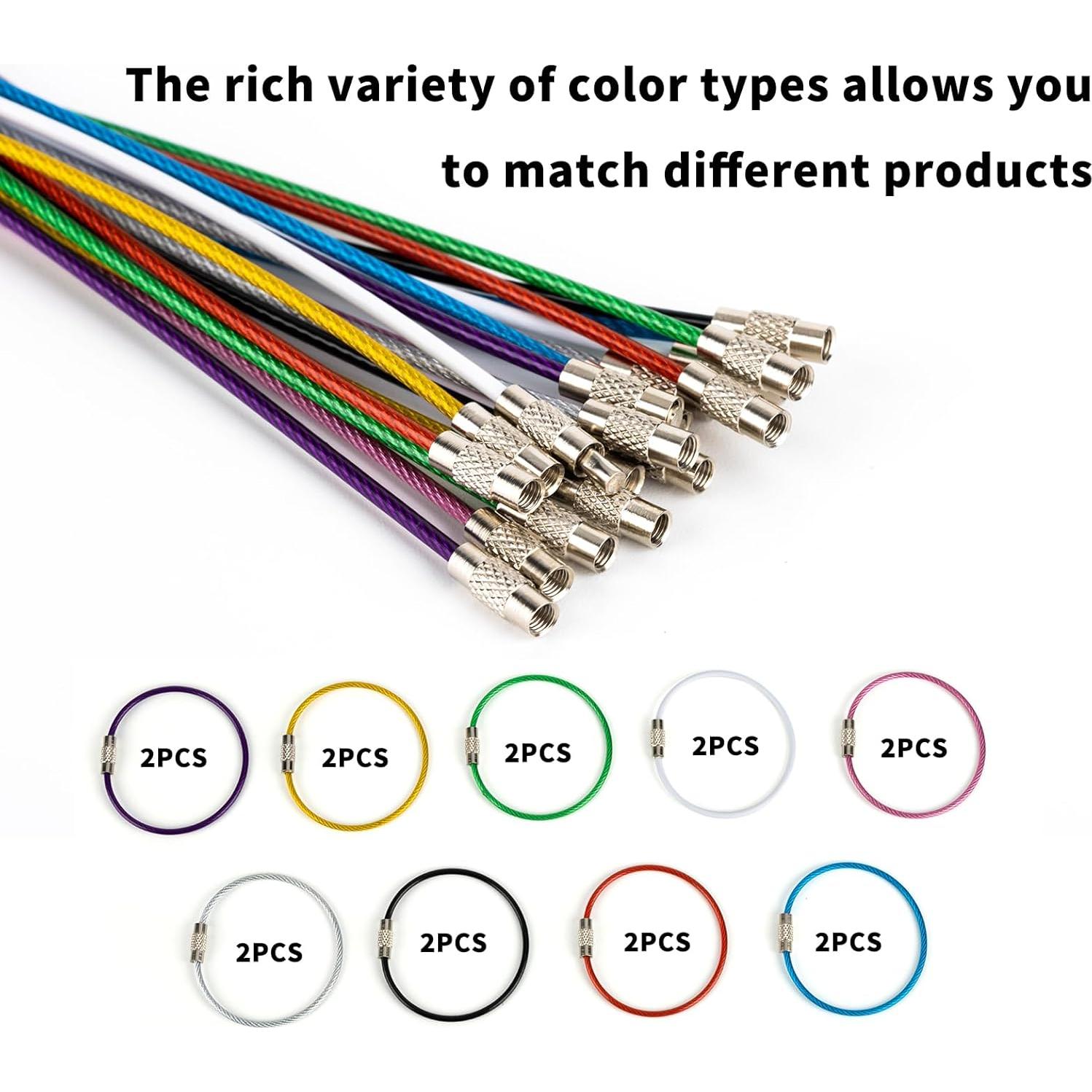 18 Anillos de Llave de Acero Inoxidable con Recubrimiento - 15.24 cm